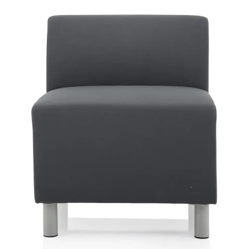 Melia Straight Back Sofa Grey Fabric