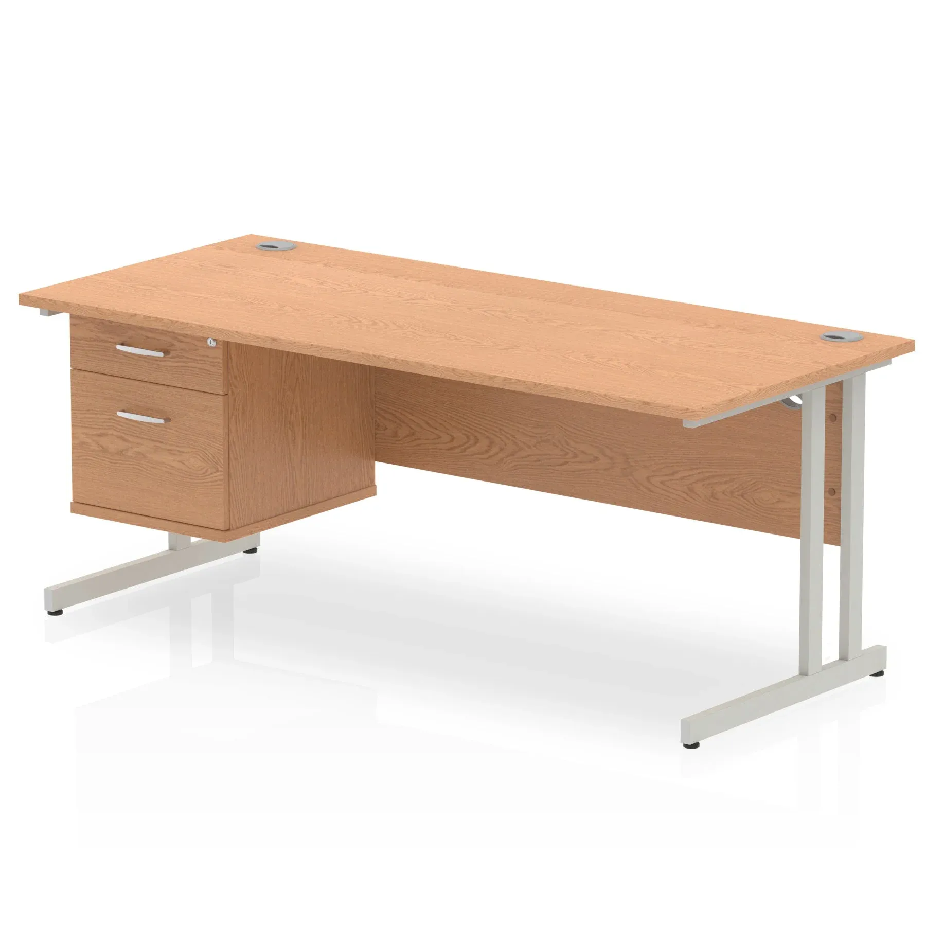 OE - Impulse 1800mm Cantilever Straight Desk With Single Fixed Pedestal