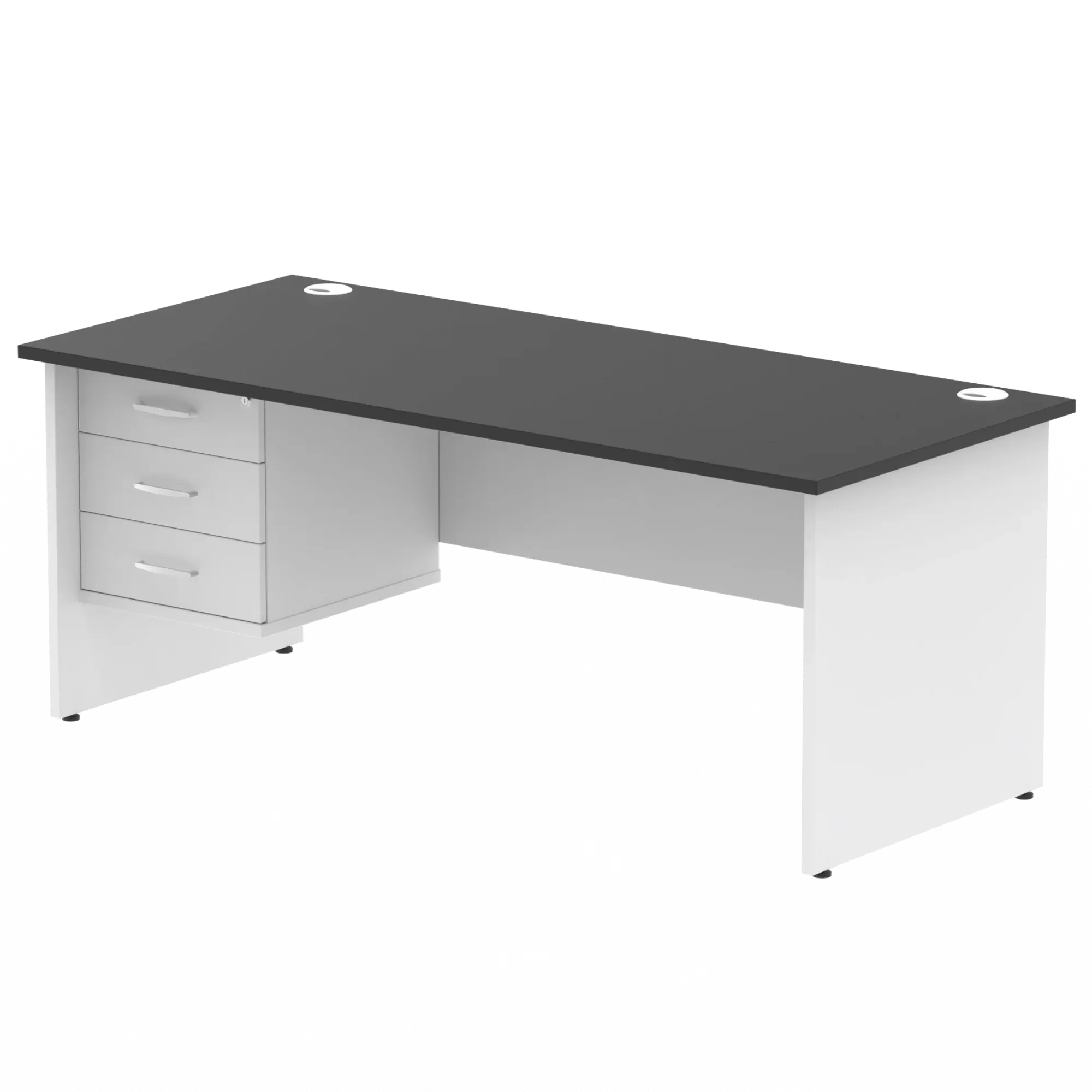 Impulse 1800mm Panel End Straigh Desk With Single Fixed Pedestal