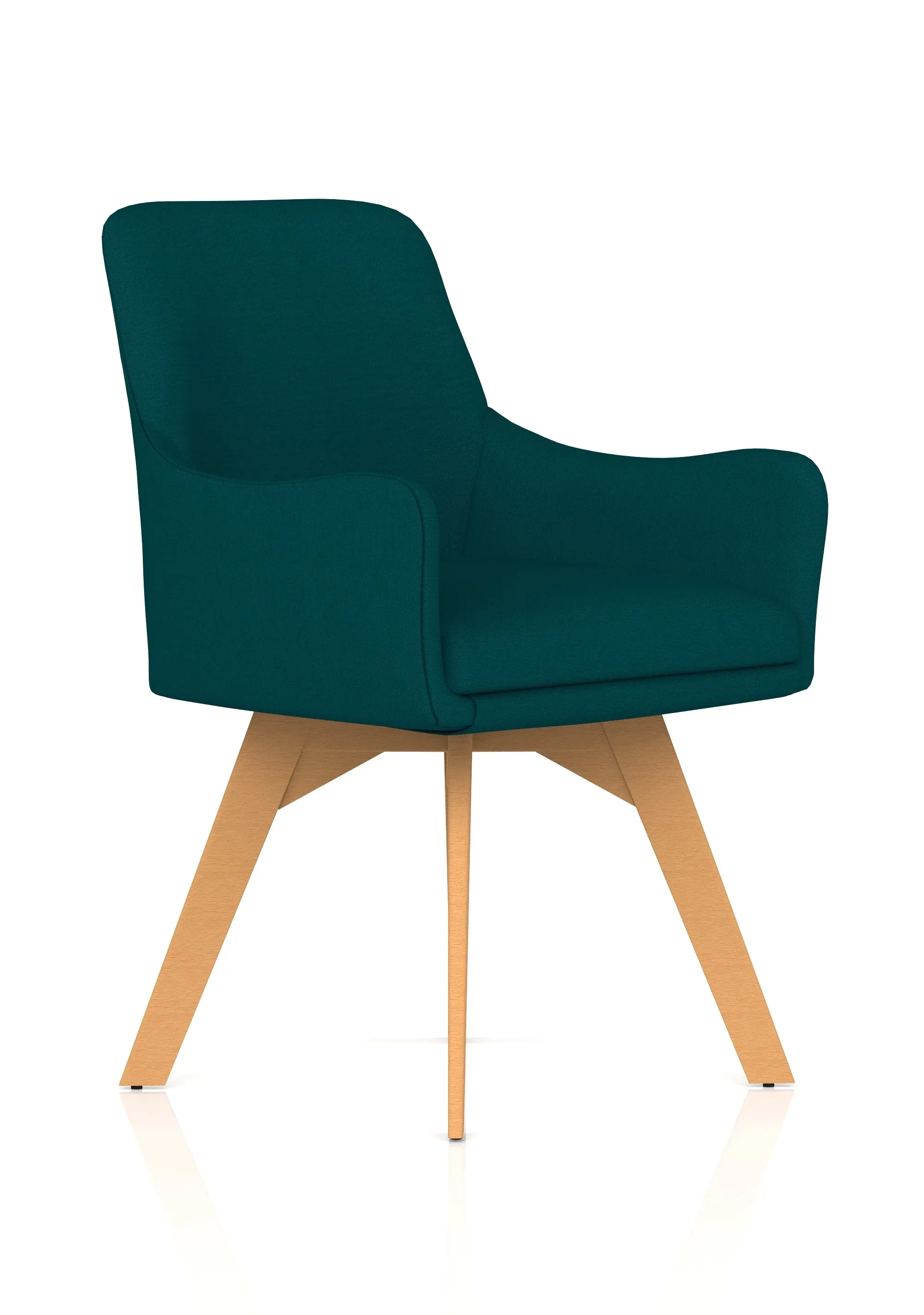 Carmen Grey Fabric Wooden Leg Visitor Chair