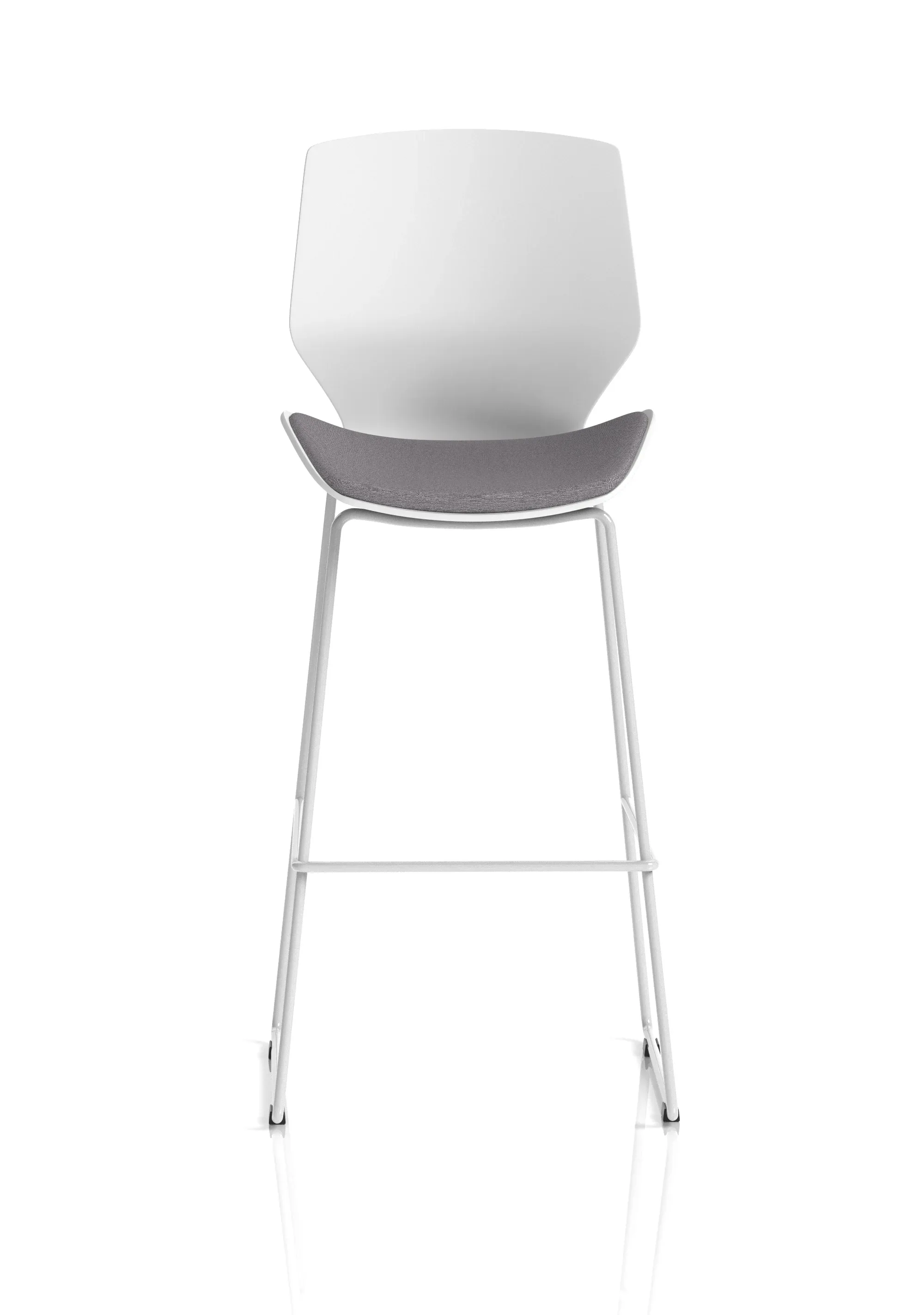 Florence White Frame Fabric Seat High Stool Chair
