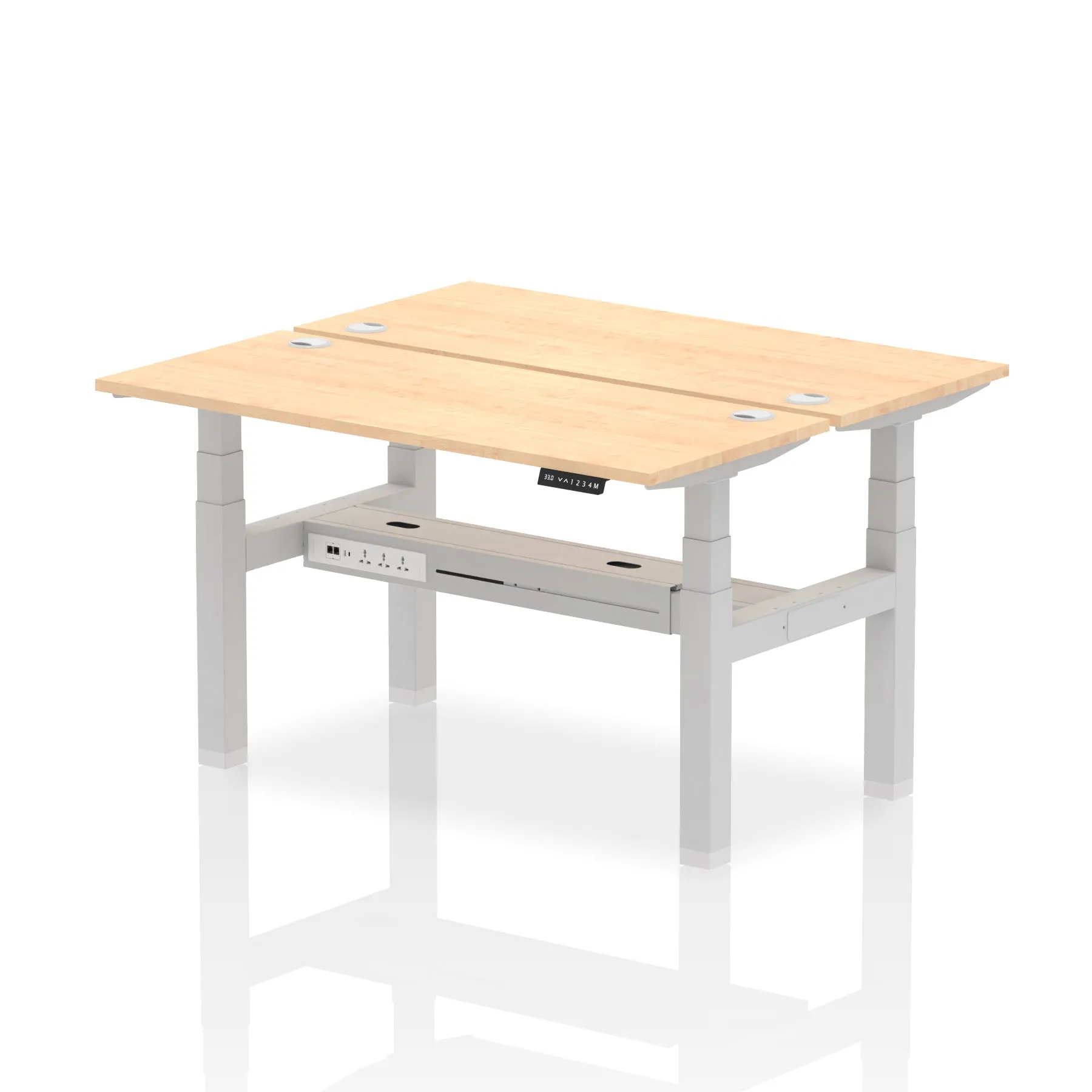 Air Back-to-Back Slimline Height Adjustable Bench Desk - 2 Person