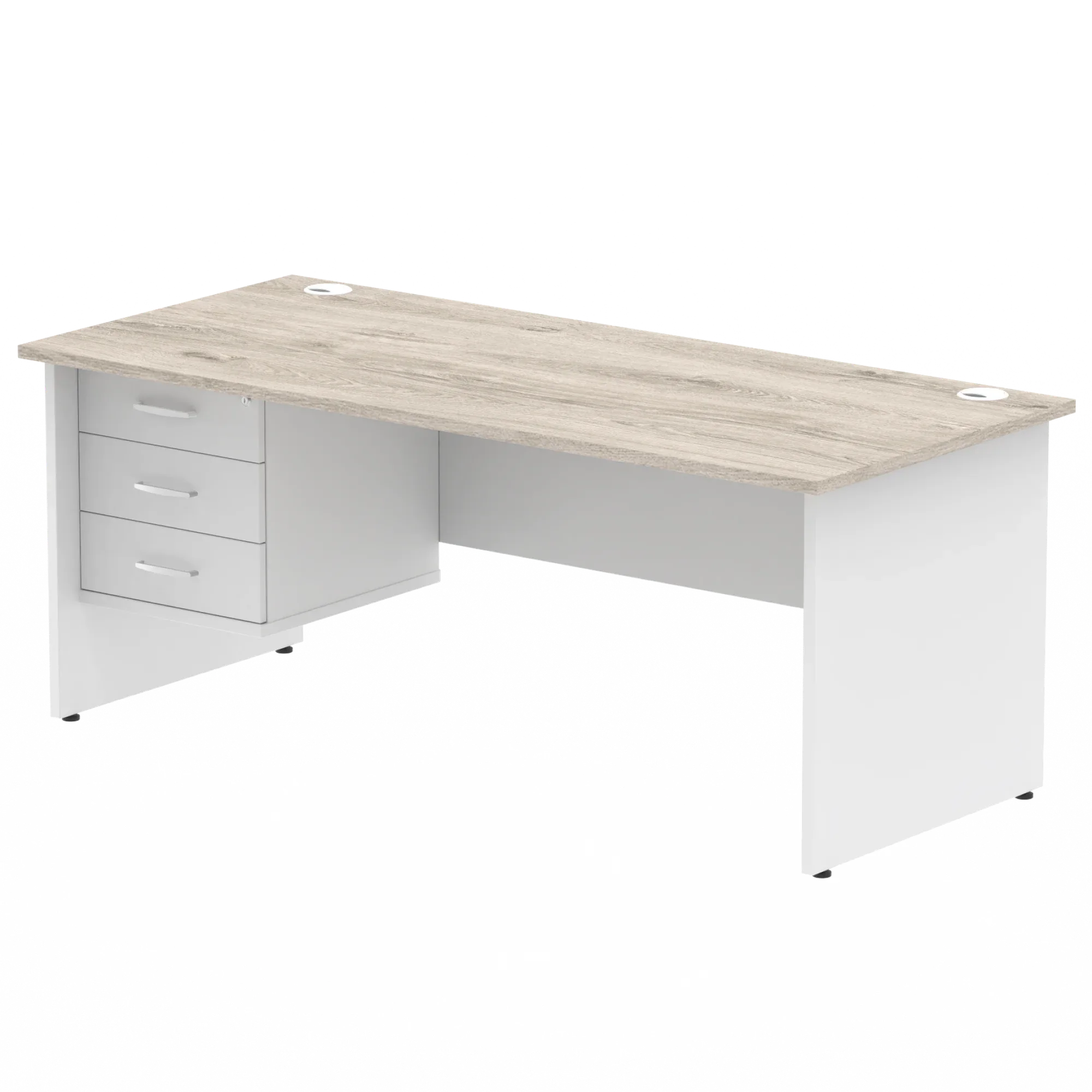 Impulse 1800mm Panel End Straigh Desk With Single Fixed Pedestal