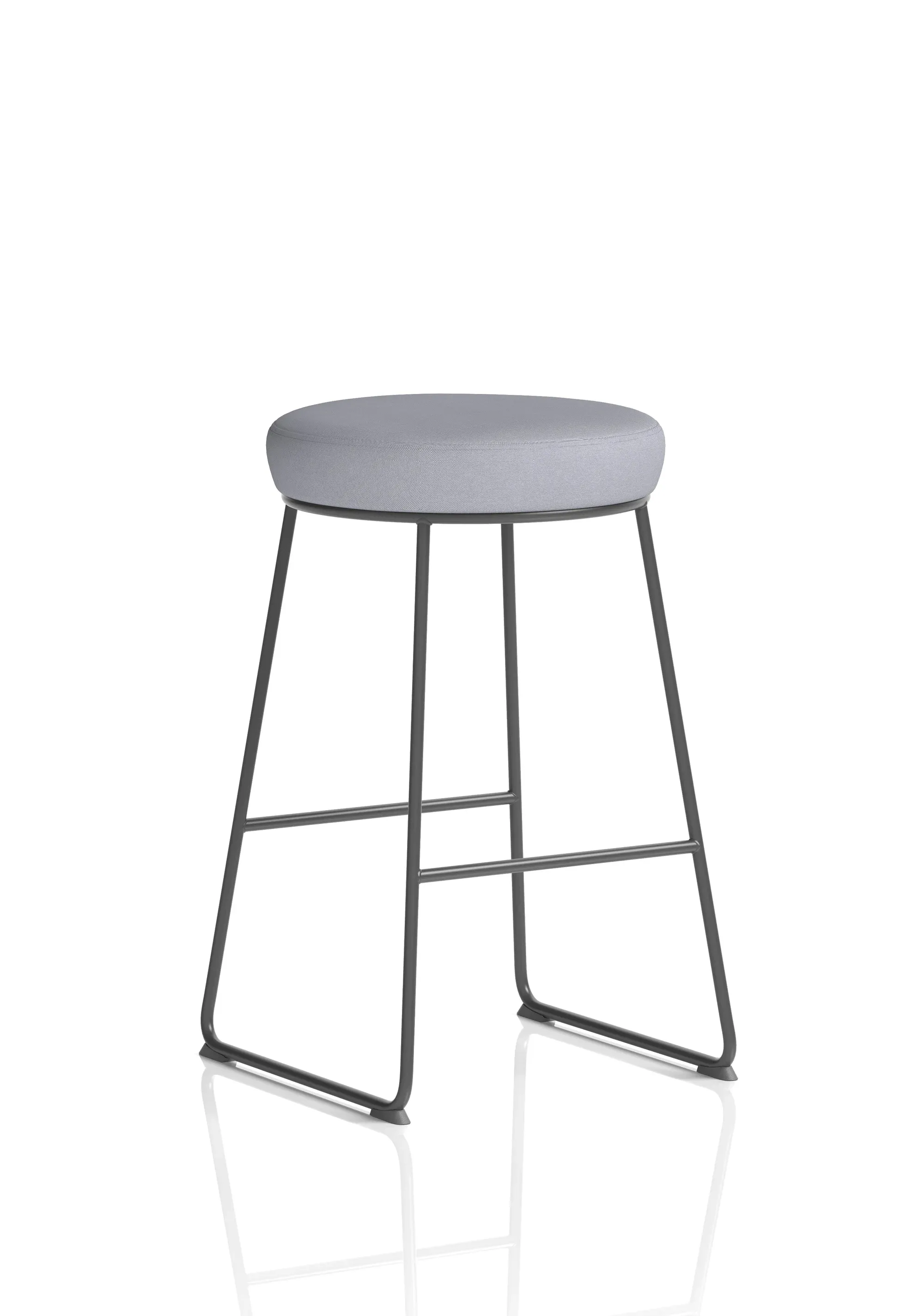 Turin Black Frame Fabric Seat Stool Chair