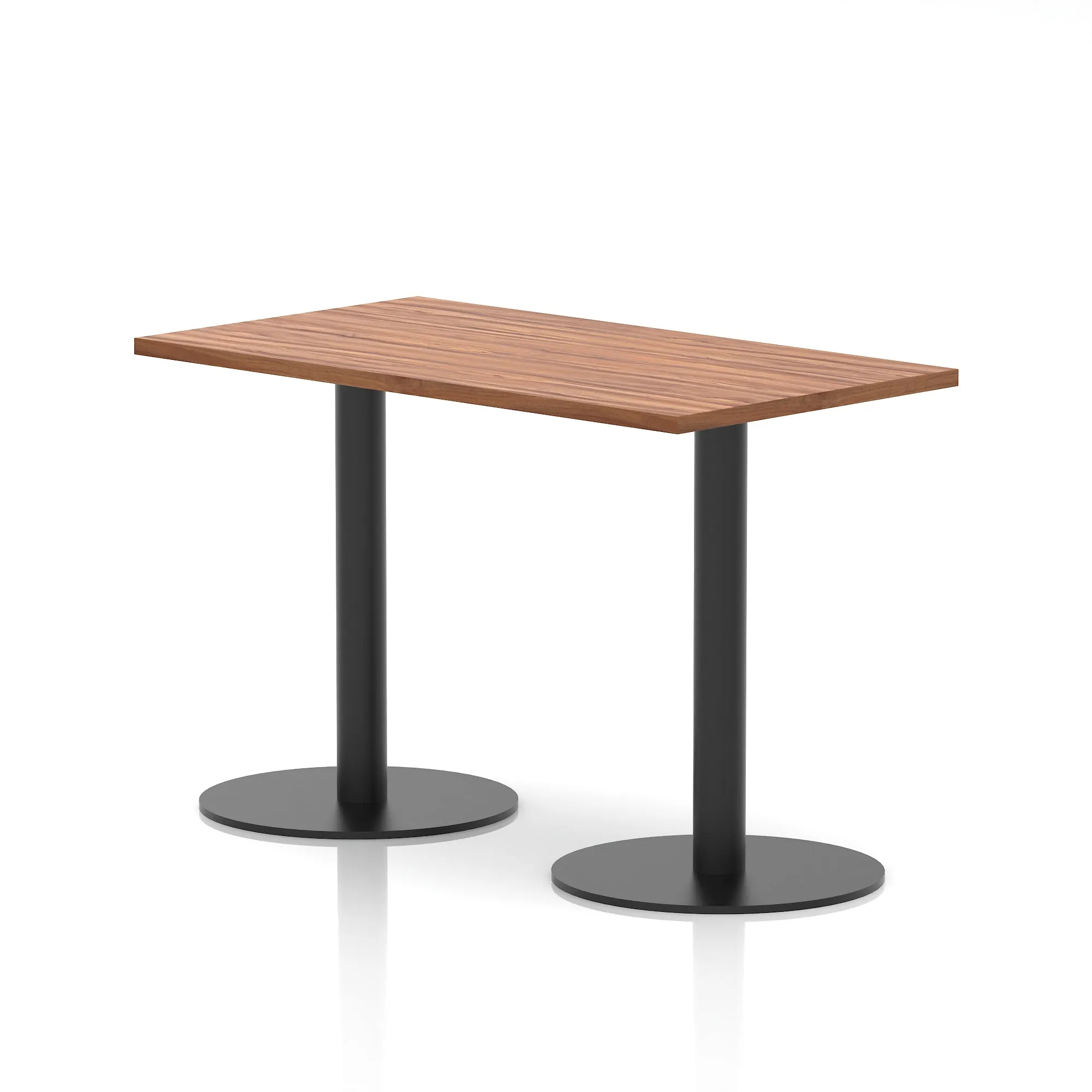 Italia Slimline Rectangular Poseur Table Black Leg