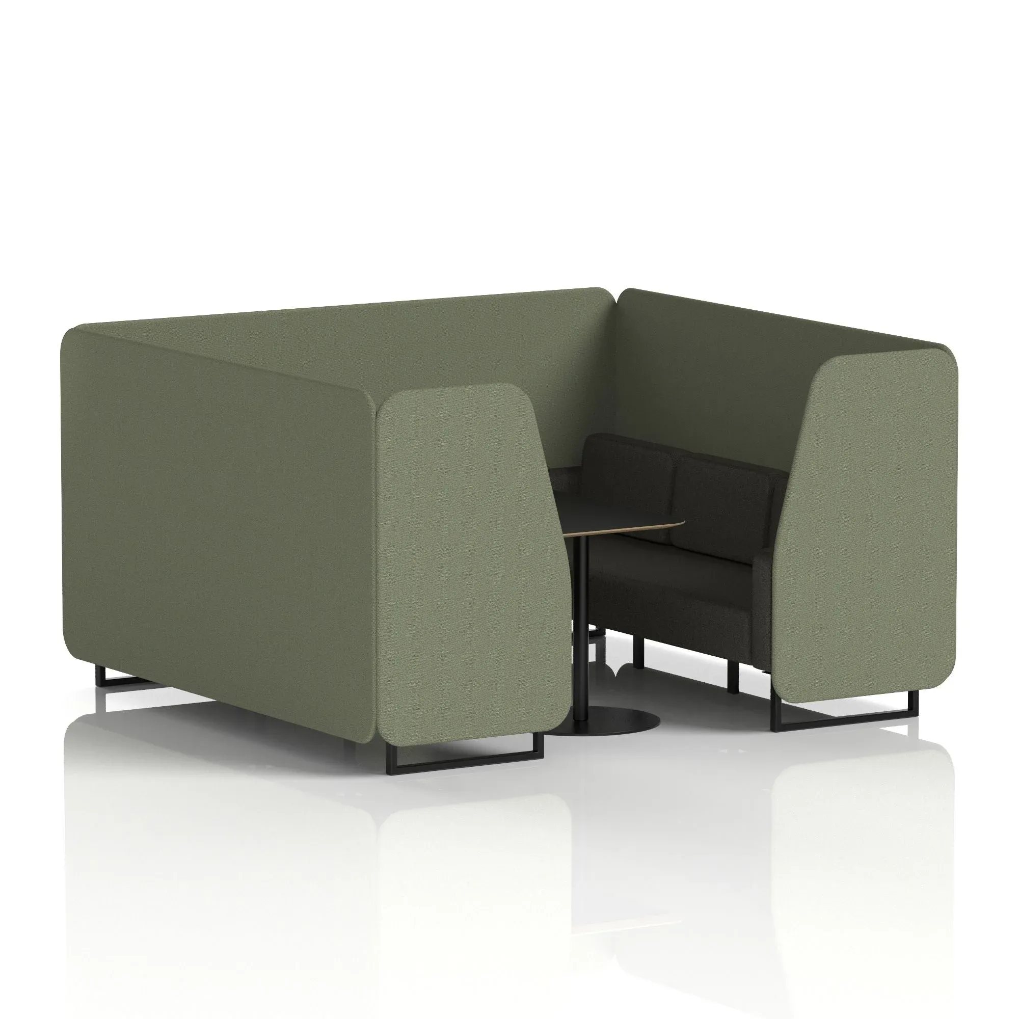 Brixworth Booth With Black Table In Two Tone