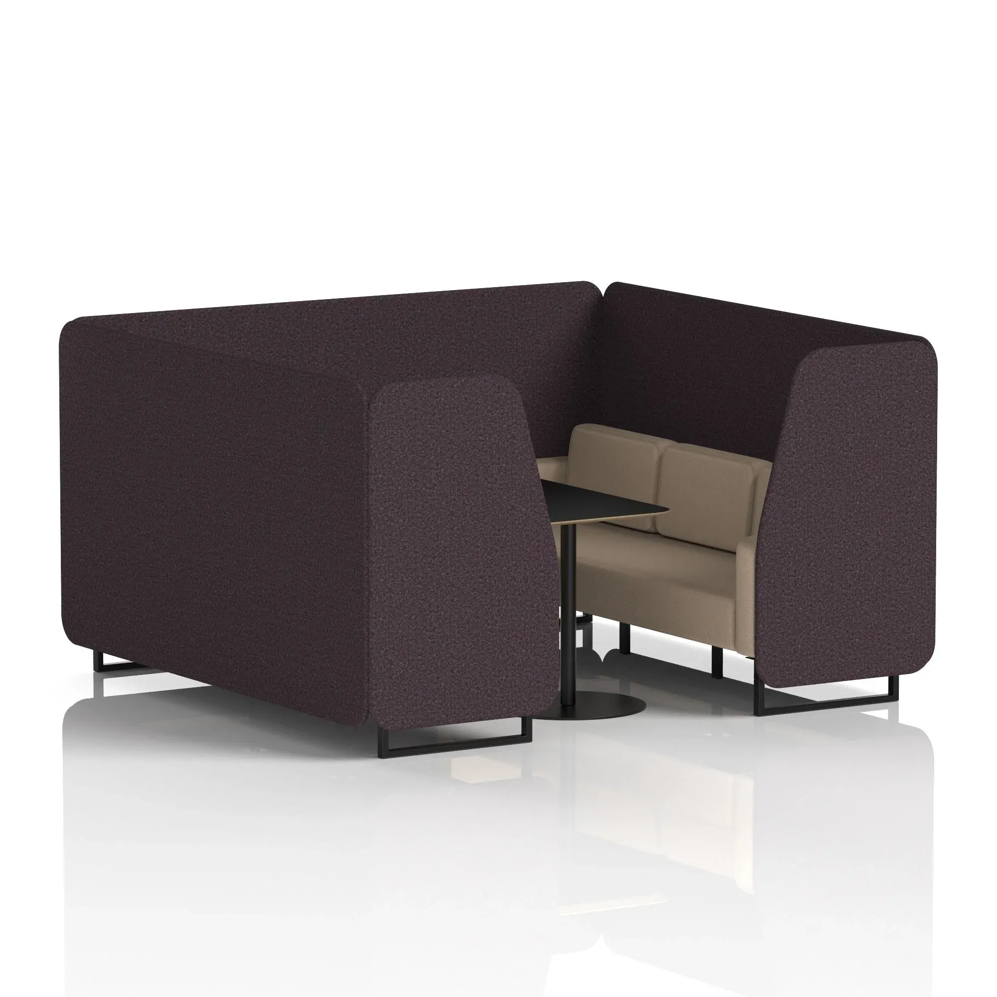 Brixworth Booth With Black Table In Two Tone