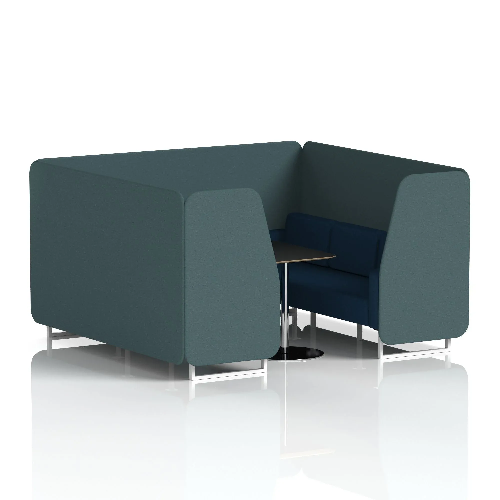 Brixworth Booth With Black Table In Two Tone