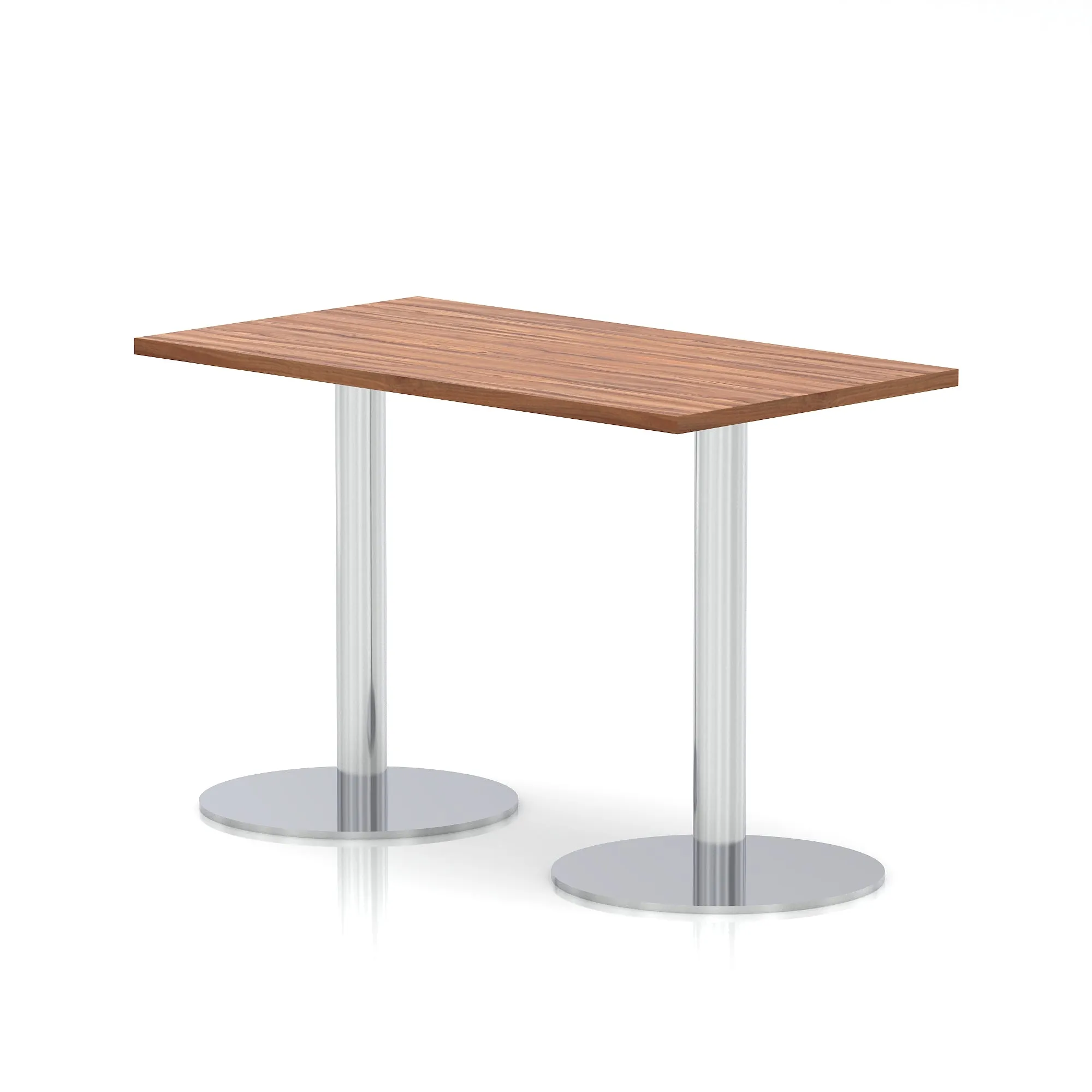 Italia Slimline Rectangular Poseur Table Silver Leg