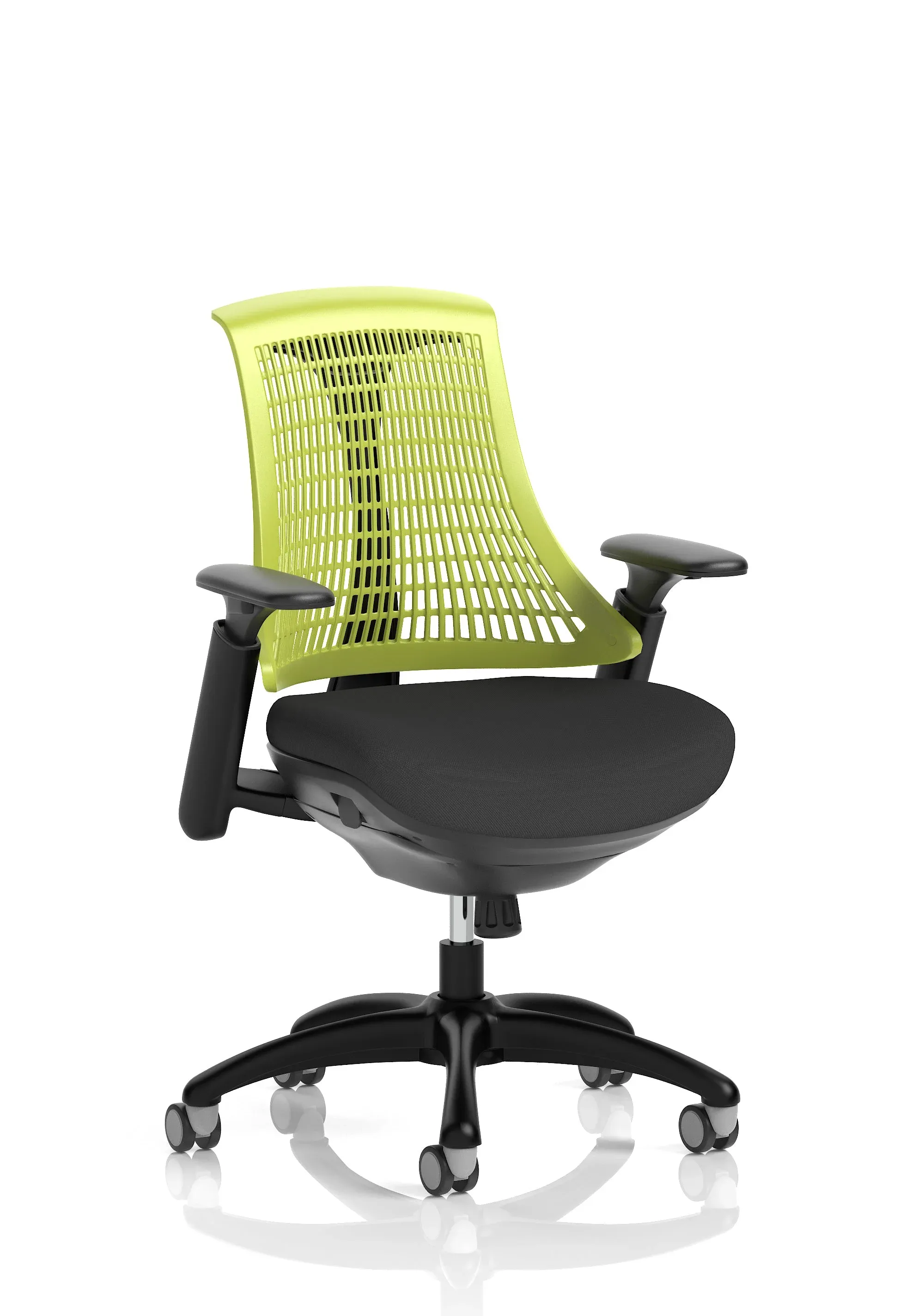 Flex Medium Back Black Frame Task Operator Office Chair with Arms