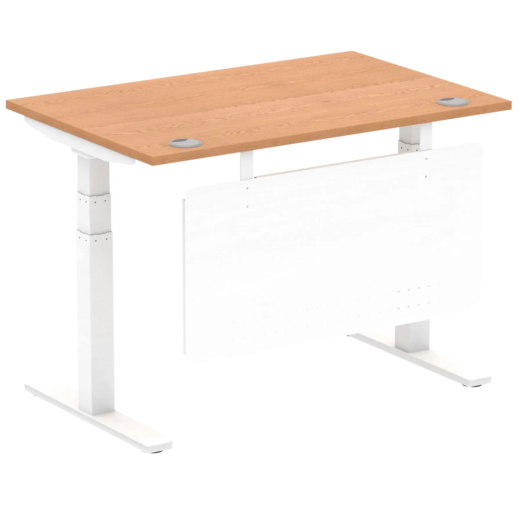 Air Height Adjustable Desk without Cable Ports with Steel Modesty Panel