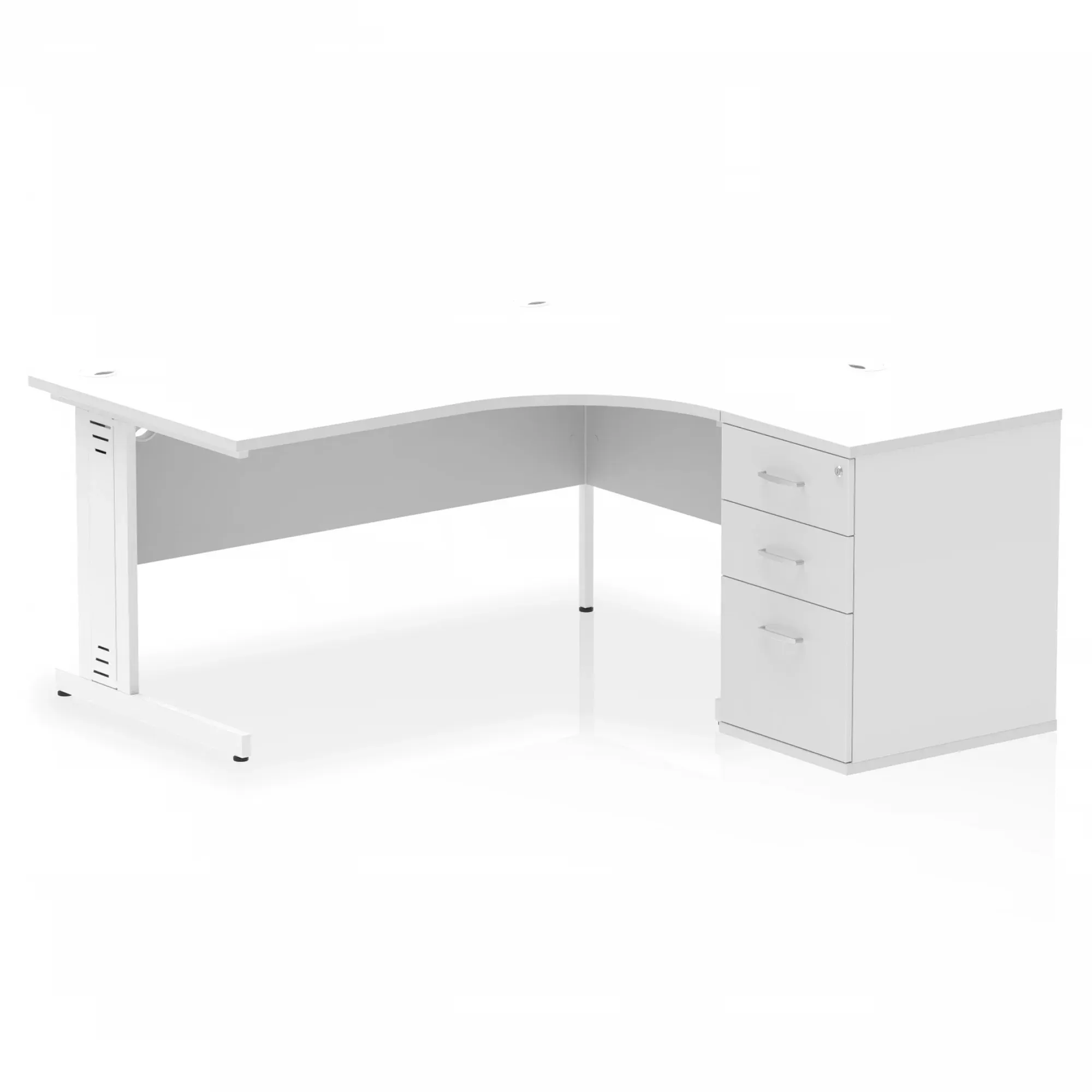 Impulse 1600mm Cable Managed Right Crescent Desk Workstation