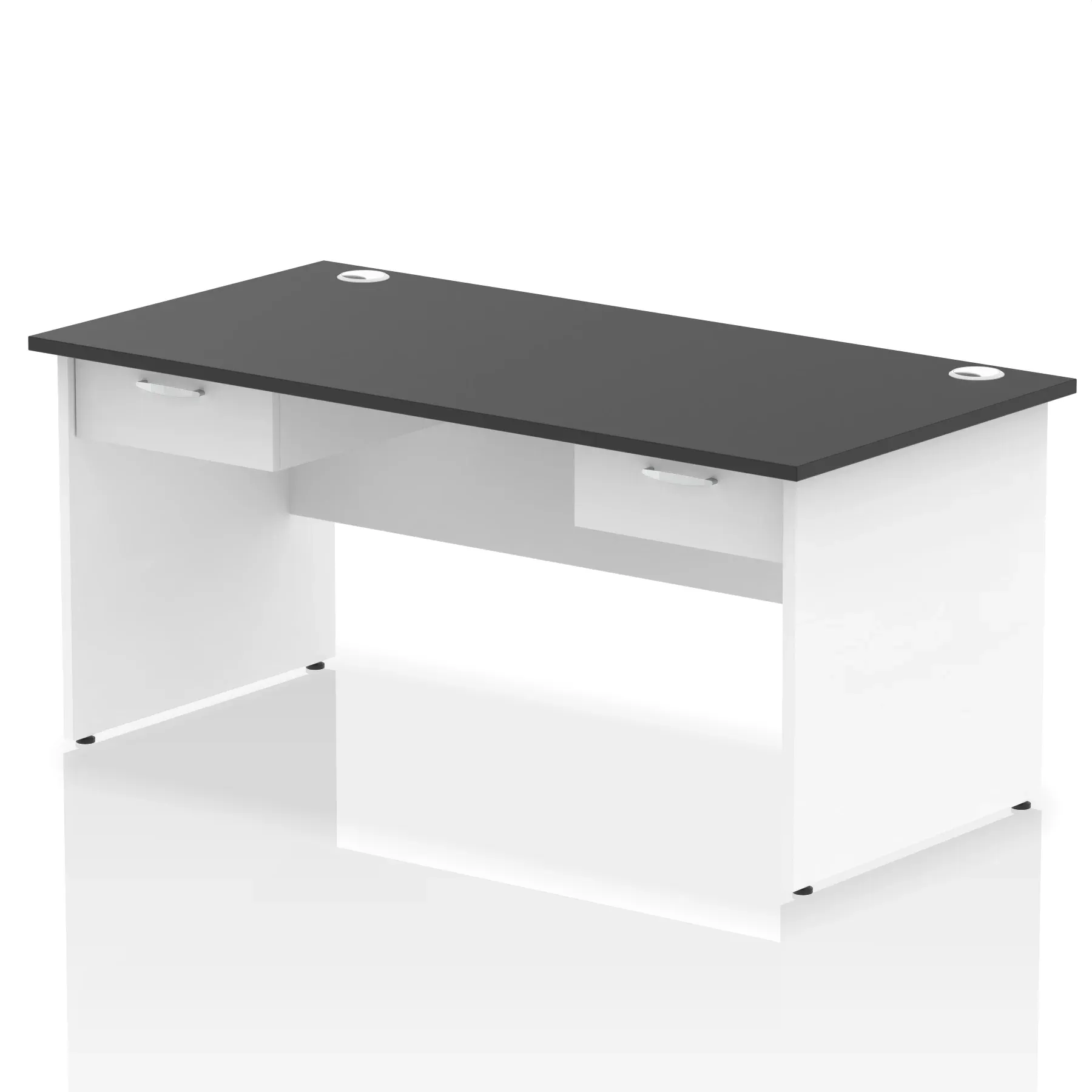 Impulse Panel End Straight Desk Frame With Two One Drawer Fixed Pedestals