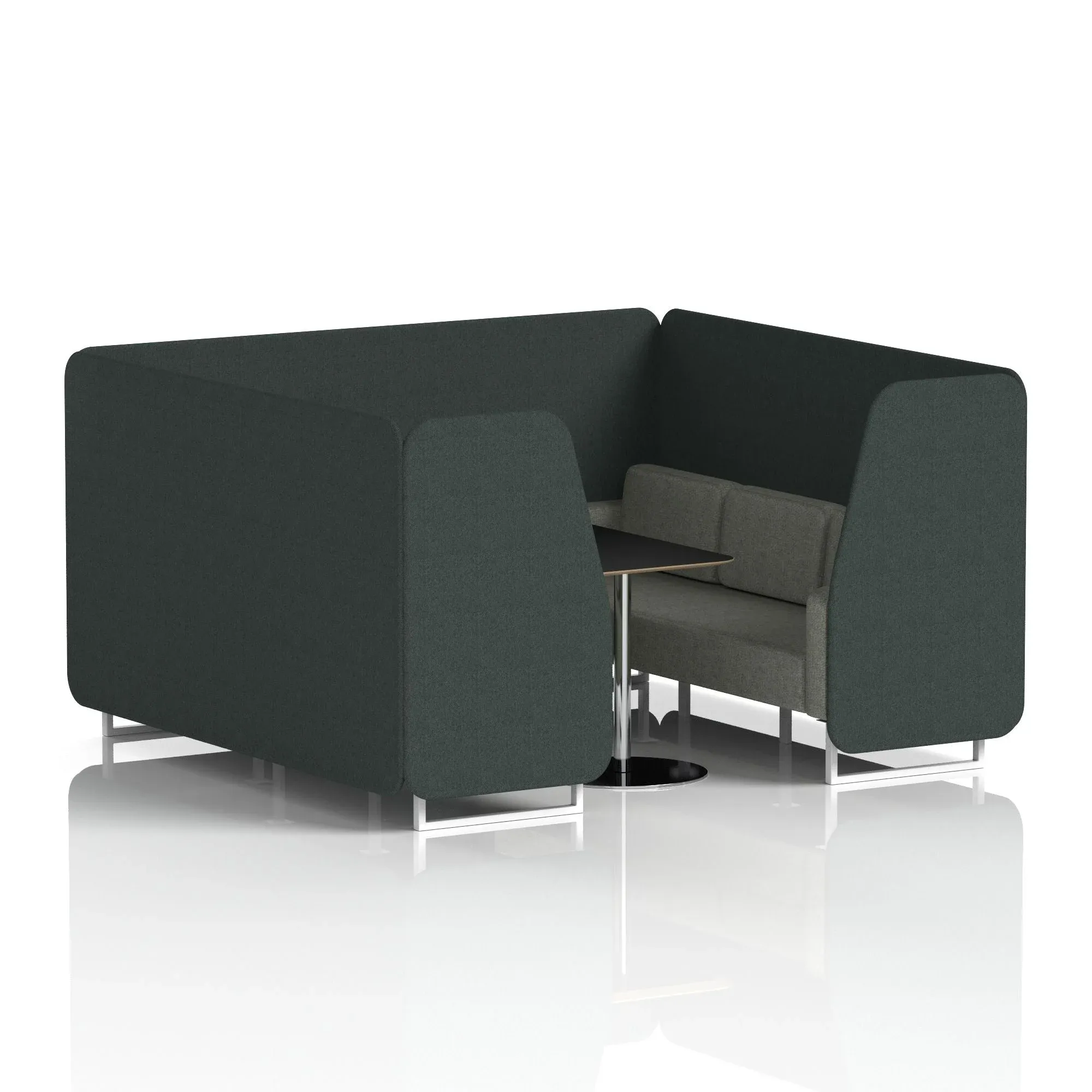 Brixworth Booth With Black Table In Two Tone