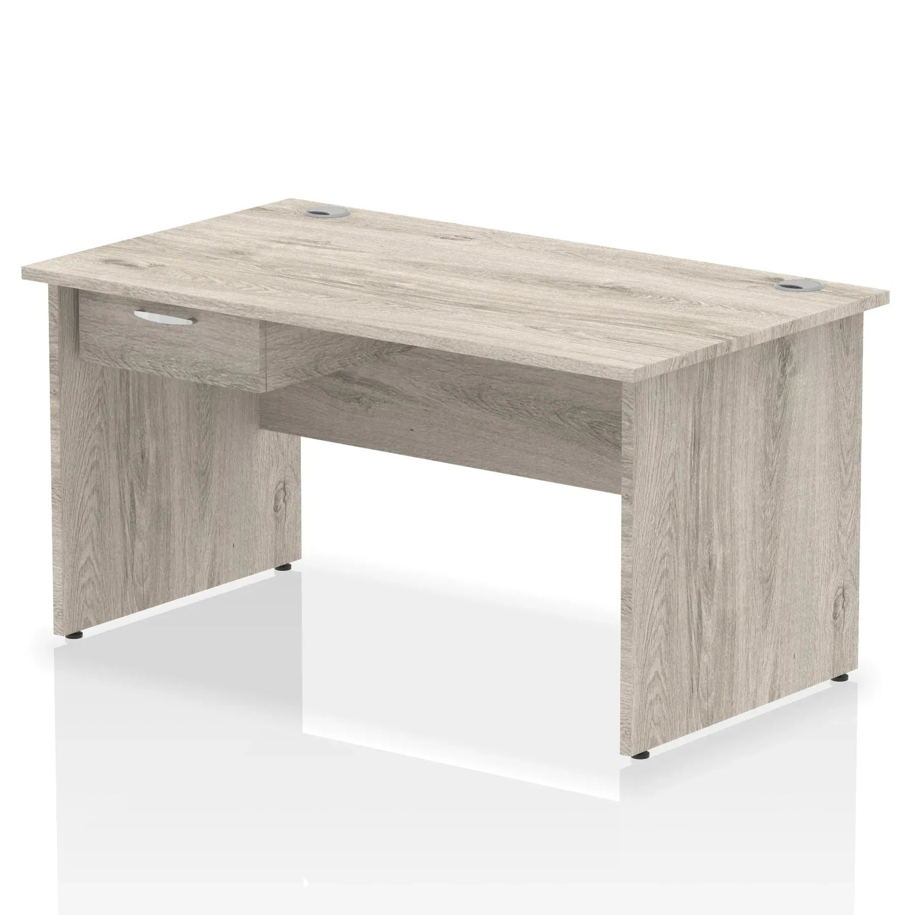 Impulse Panel End Straight Desk Frame With Single One Drawer Fixed Pedestal