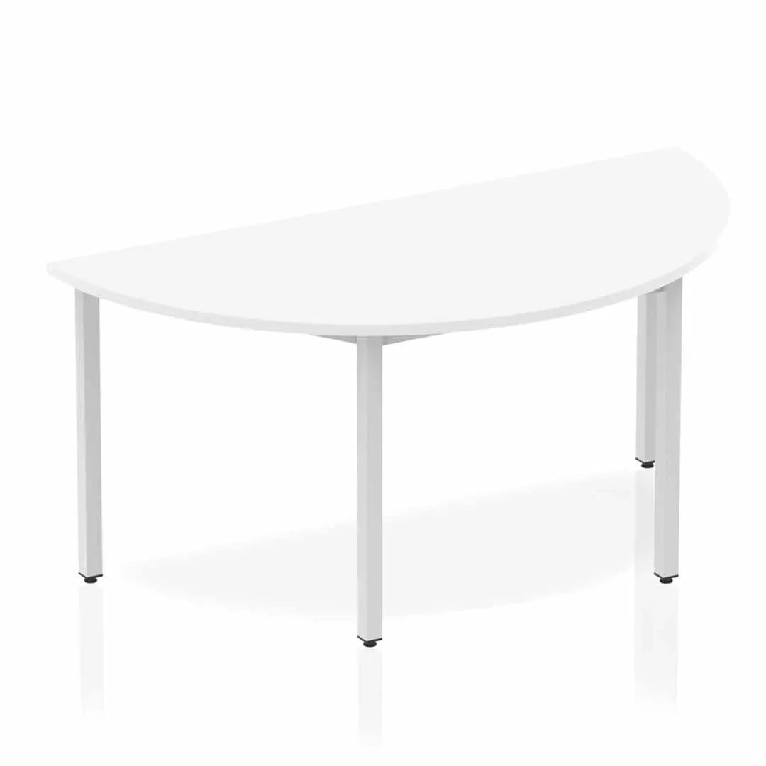 Impulse Semi-Circle Table 1200 Box Frame Leg Silver