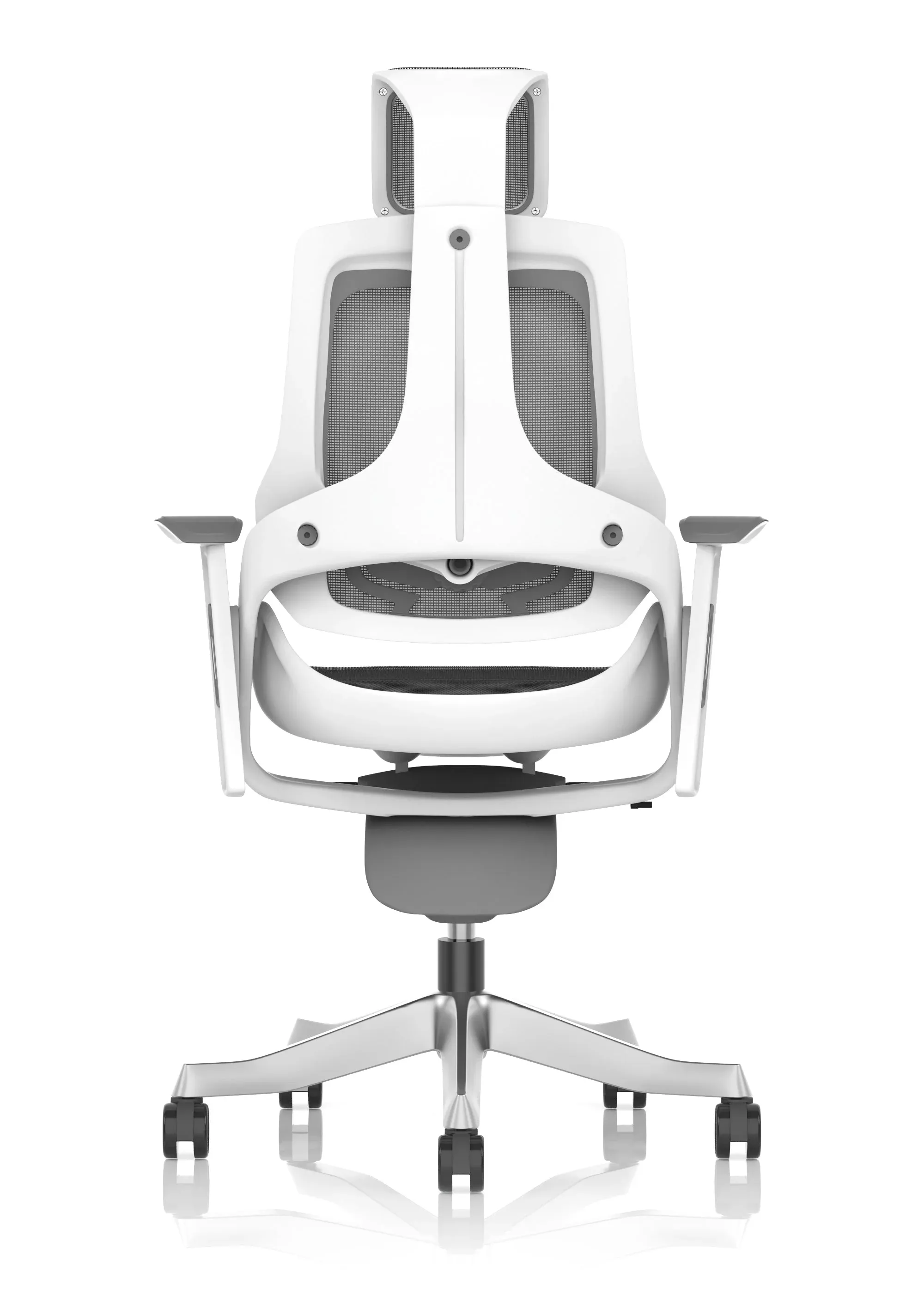Zure High Back White Shell Mesh Executive Office Chair with Arms