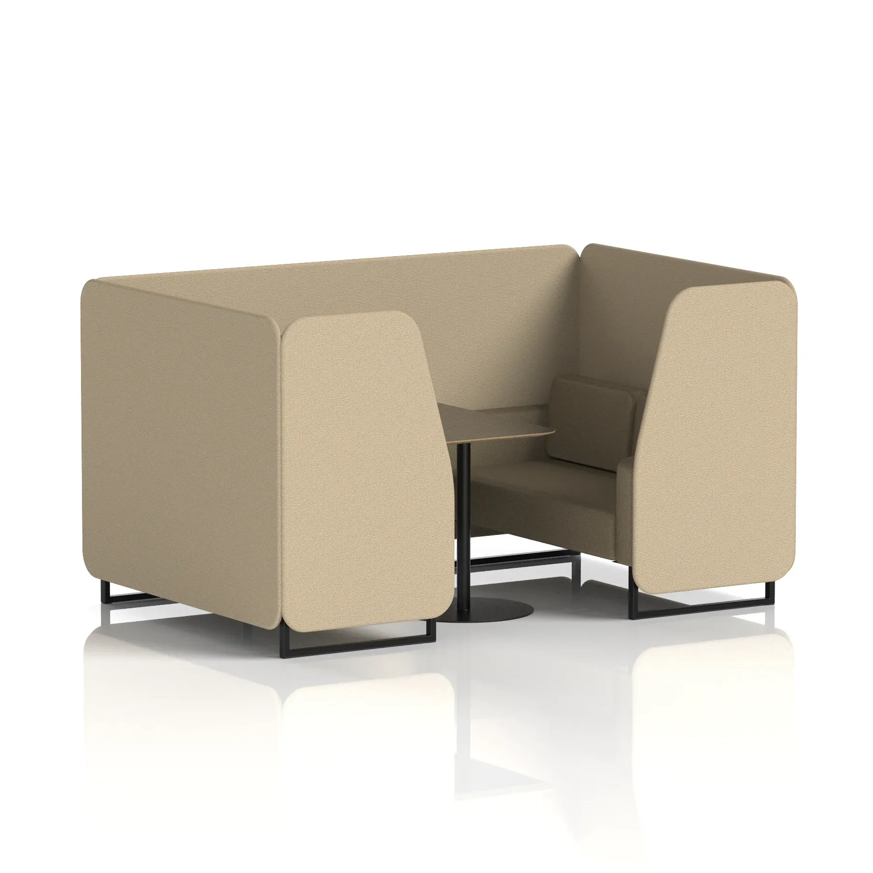 Brixworth Booth With Black Table In Two Tone