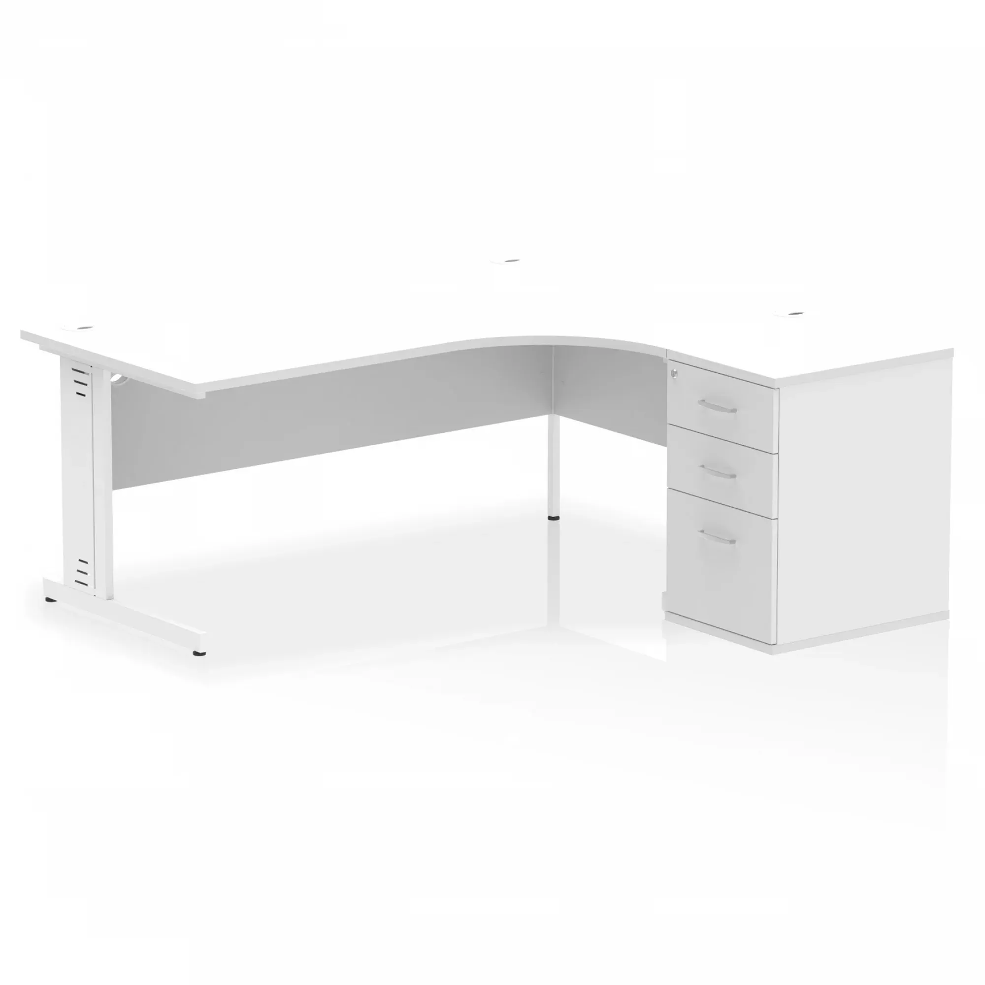 Impulse 1800mm Cable Managed Right Crescent Desk Workstation