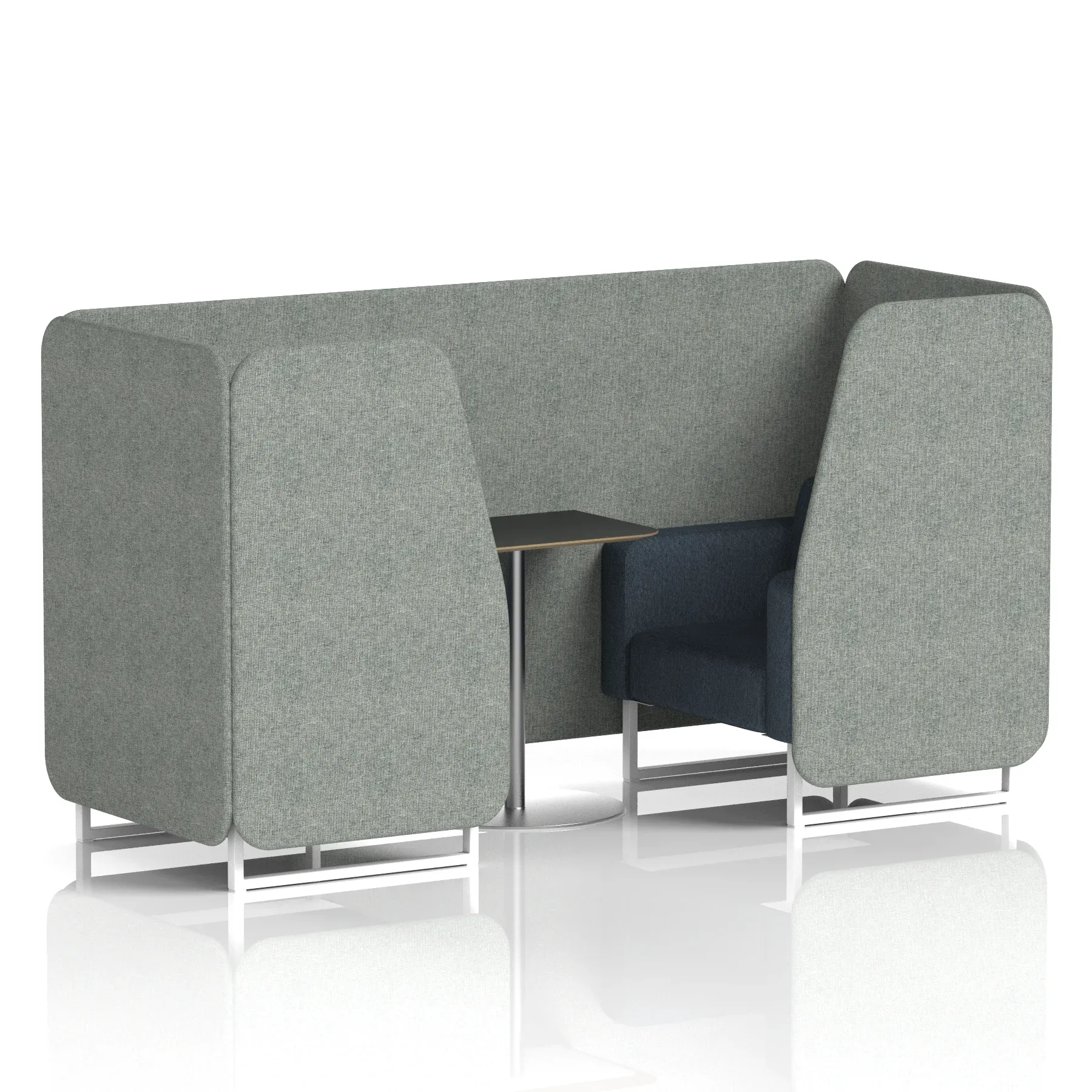 Brixworth Booth With Black Table In Two Tone