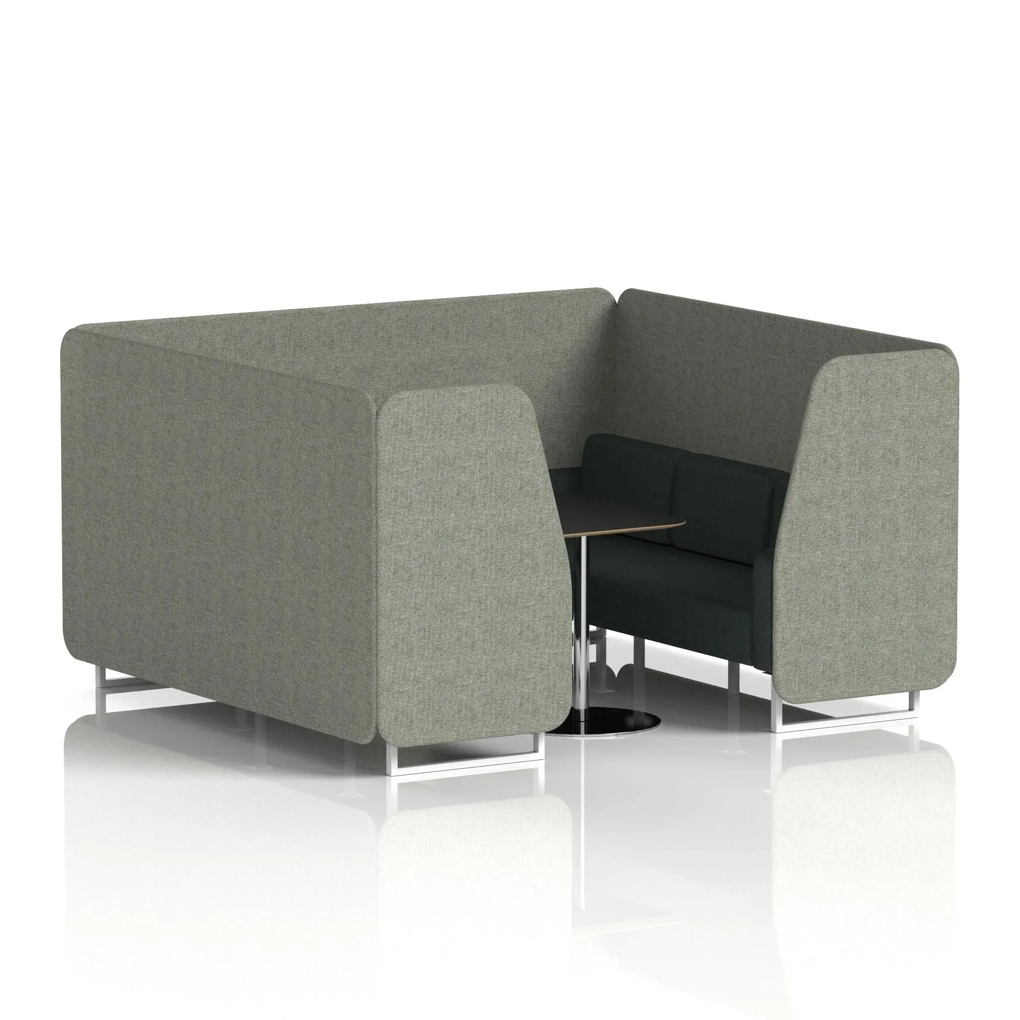 Brixworth Booth With Black Table In Two Tone
