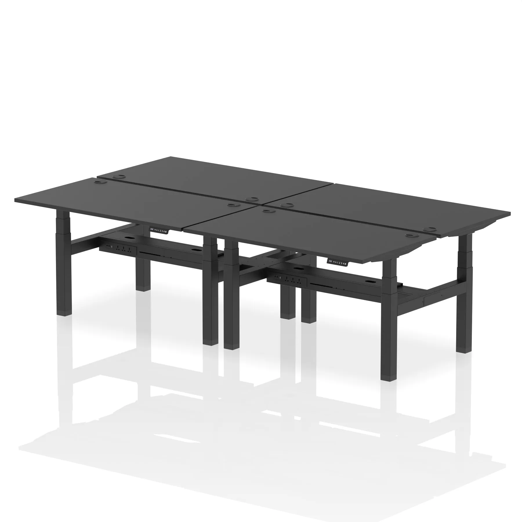 Air Back-to-Back Height Adjustable Bench Desk - 4 Person