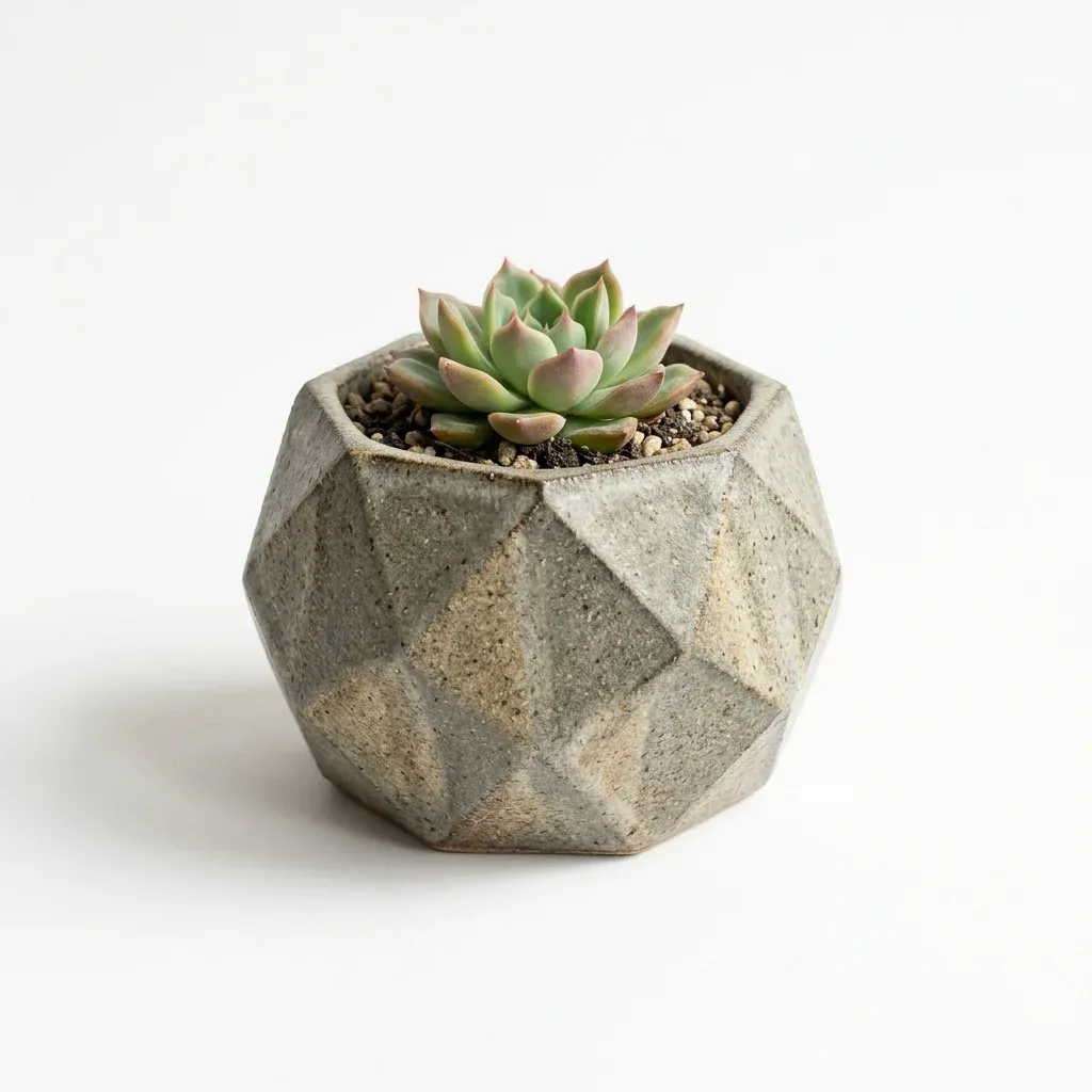 Faceted Stoneware Planter