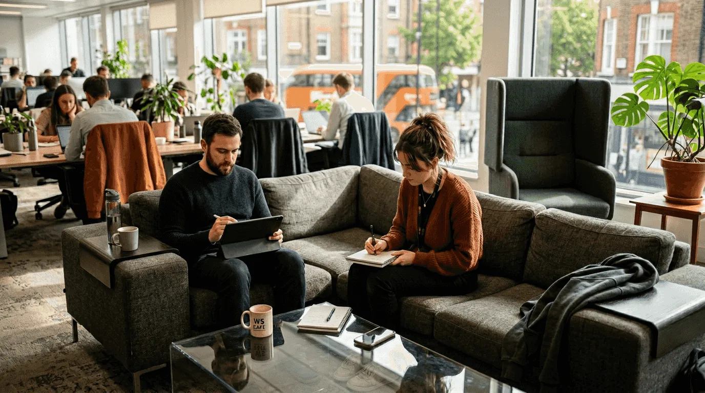 Collaborative seating options in shared workspace