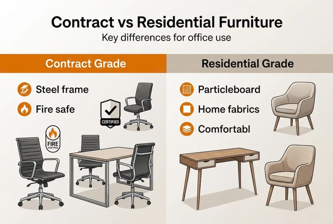 Infographic: contract vs residential furniture features