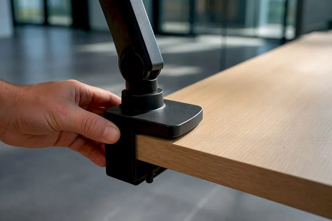 Monitor arm clamp footprint on desk edge