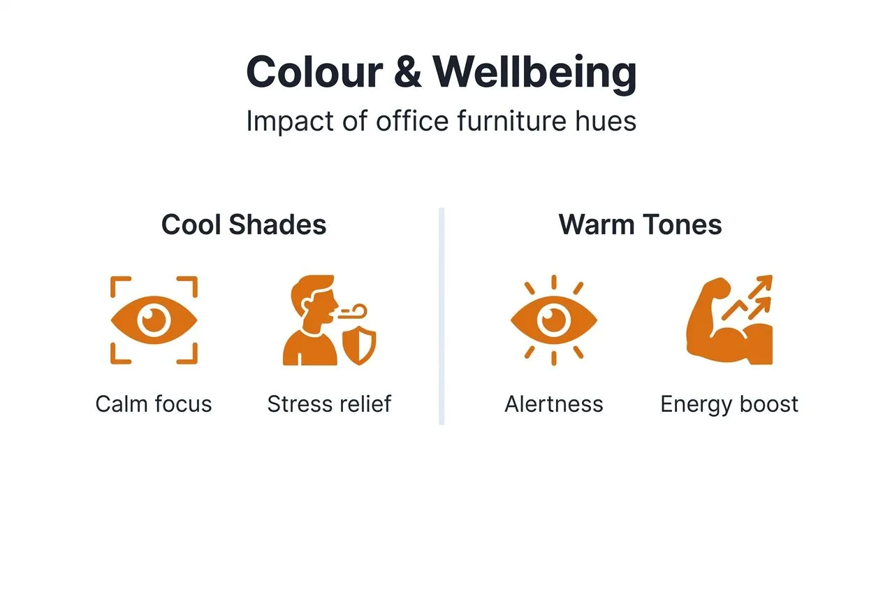 Infographic office furniture colour effects summary