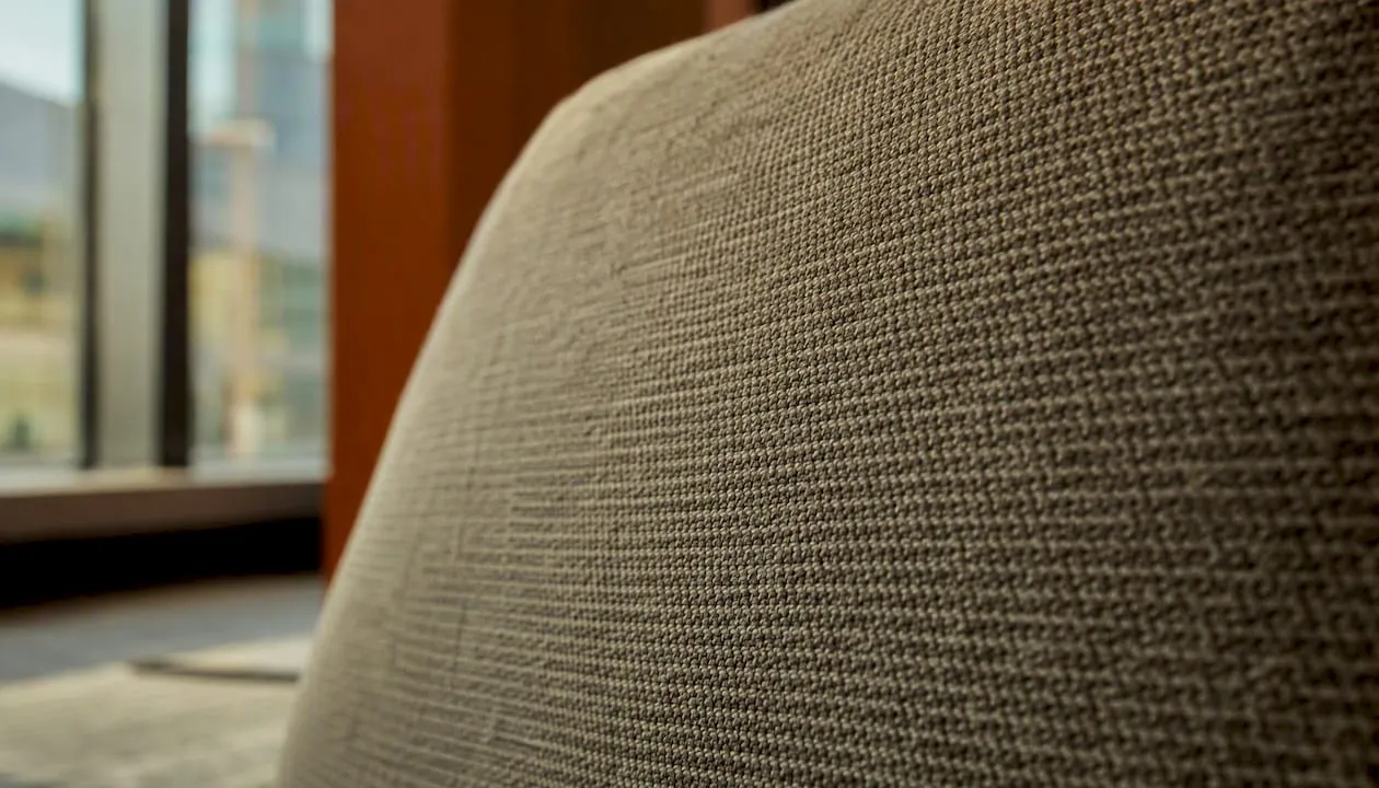 Close-up of inherently FR upholstery fabric texture