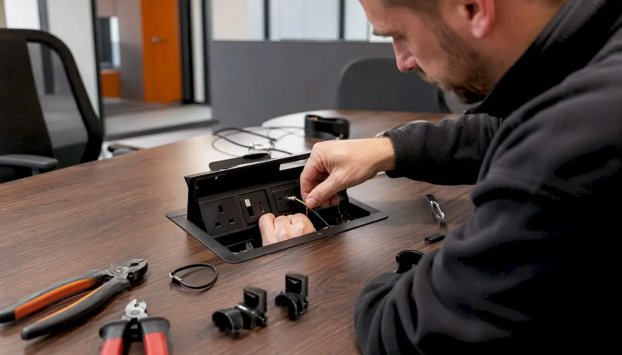 Meeting room power options for office managers
