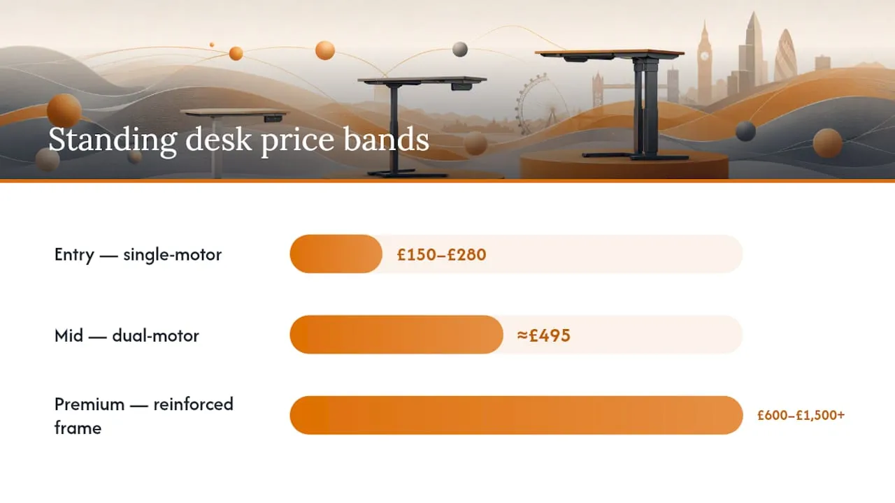 UK standing desk price bands comparison