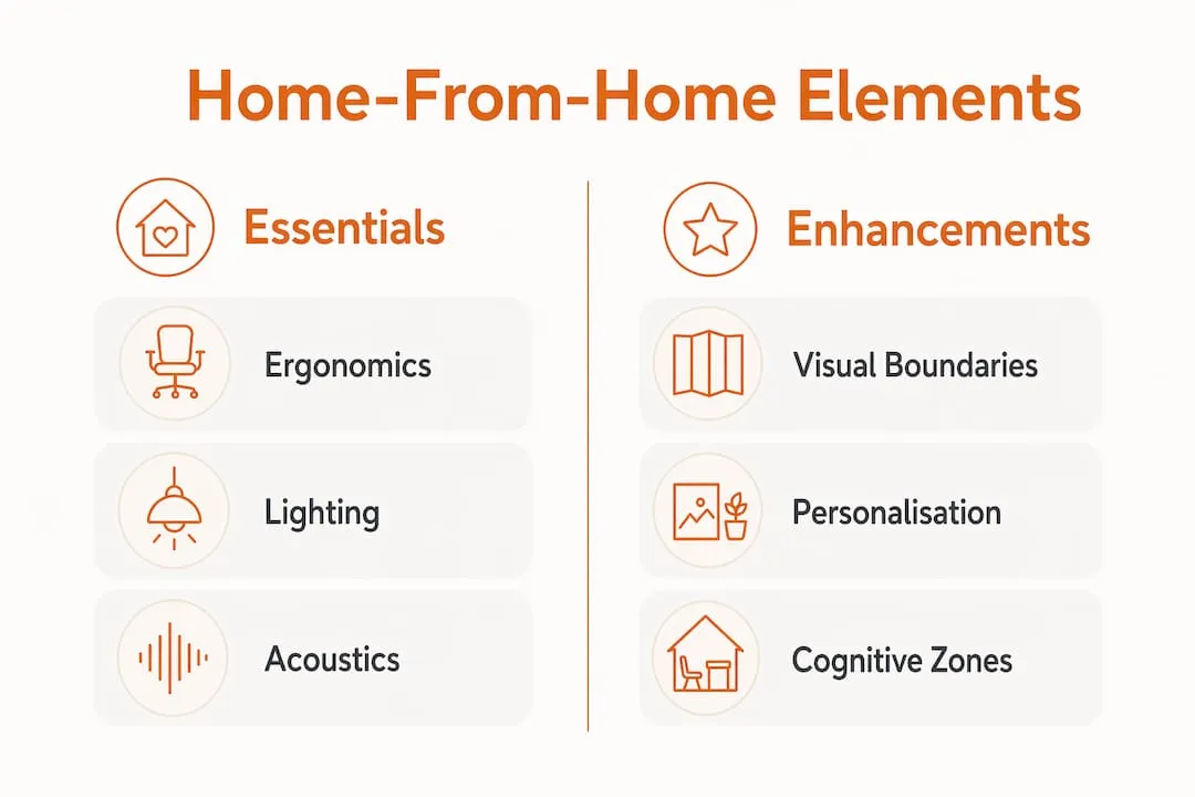 Infographic comparing essential and enhancement elements