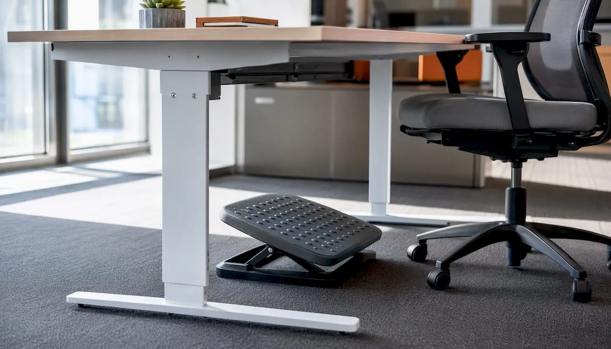 Under-desk footrest benefits for UK office workers