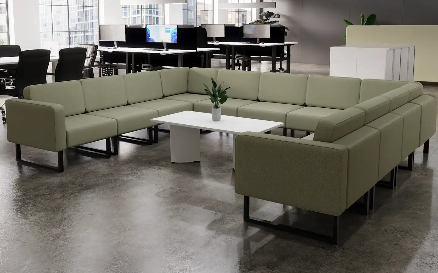 Brixworth modular seating in an open plan office