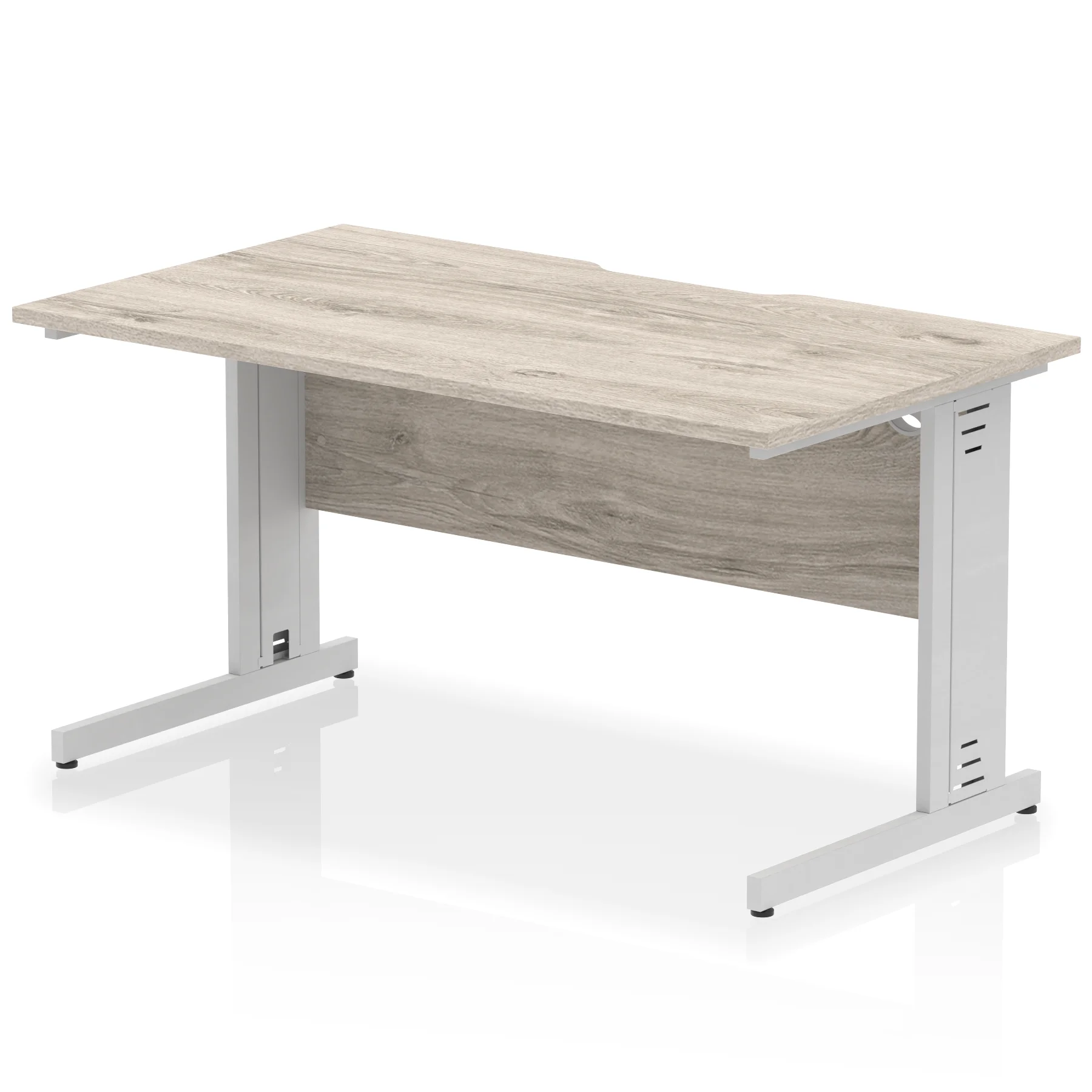 Impulse Scalloped Edge 1400mm Straight Desk Cable Managed Leg