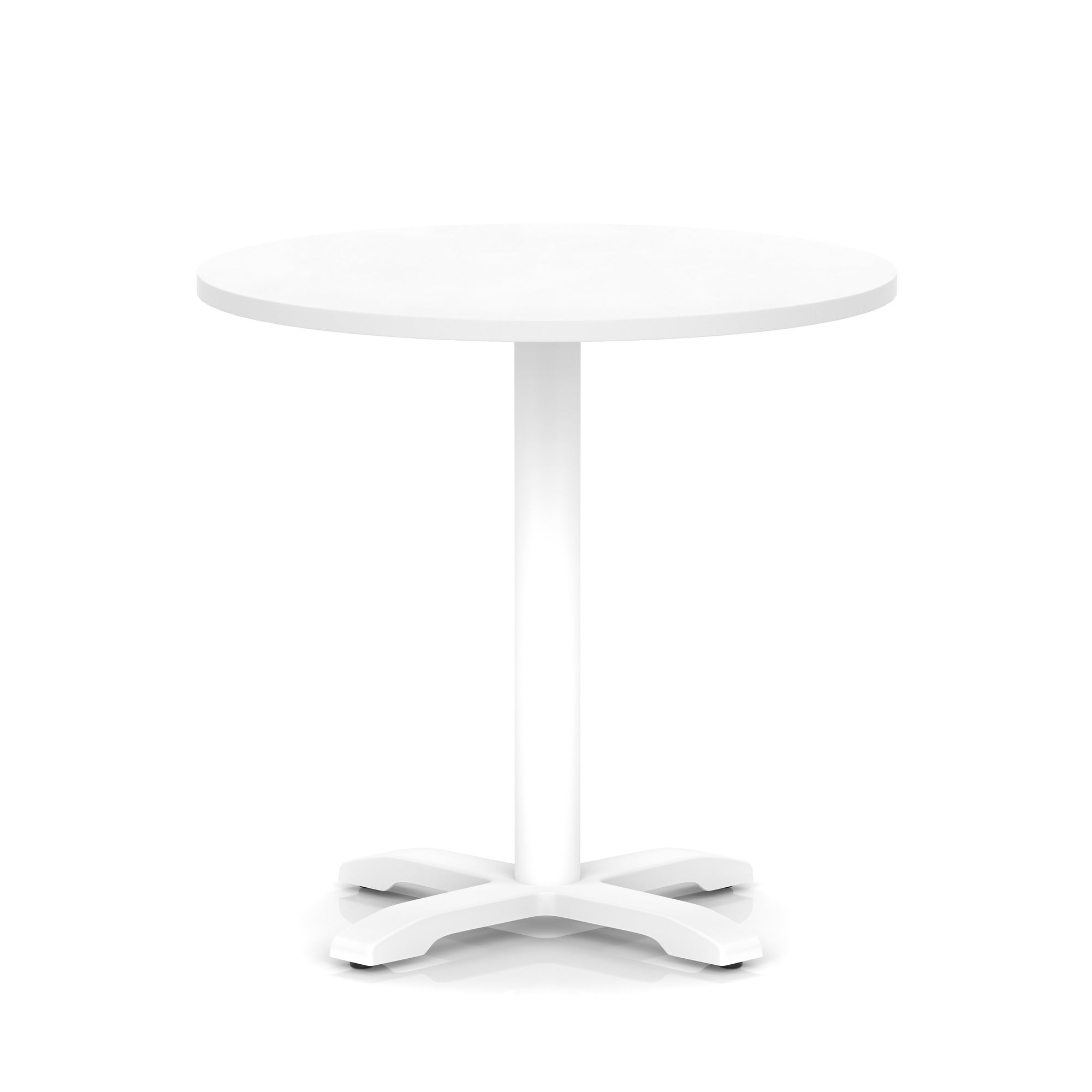 Italia Round Poseur Table With Cross Base White Leg