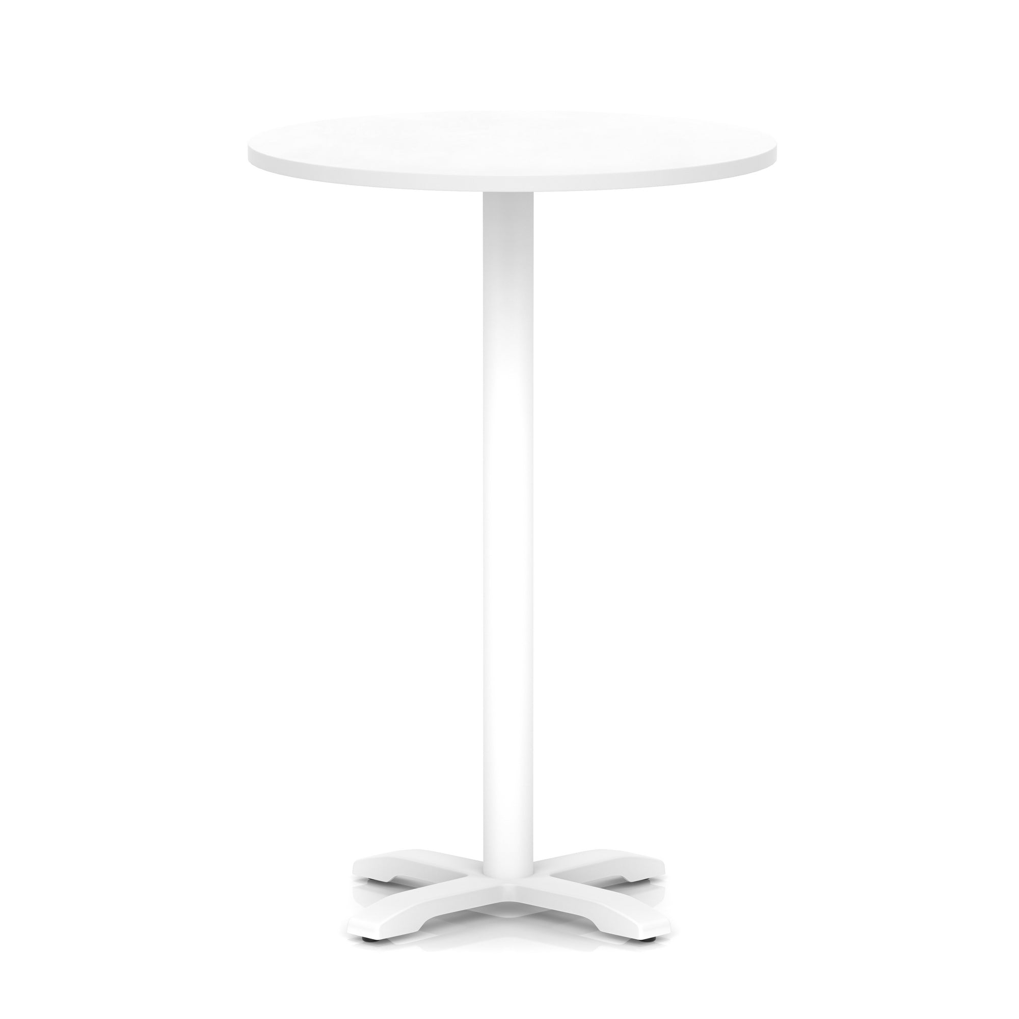 Italia Round Poseur Table With Cross Base White Leg