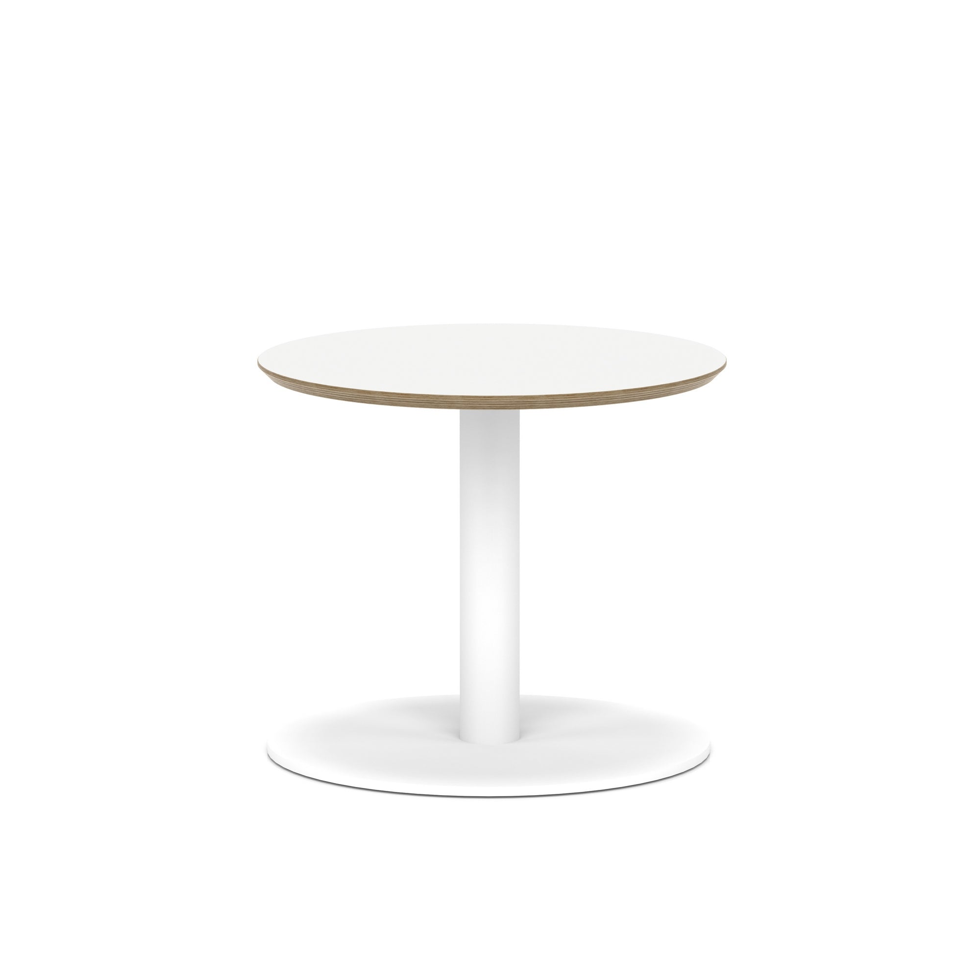 Brixworth Round Coffee Table With Disc Base - White Leg