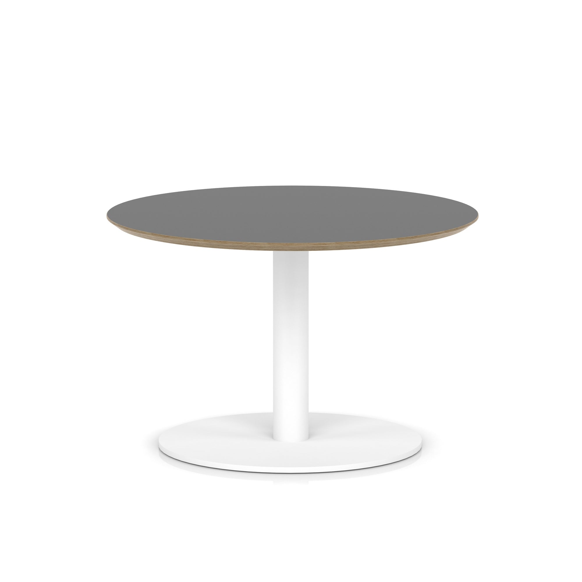 Brixworth Round Coffee Table With Disc Base - White Leg