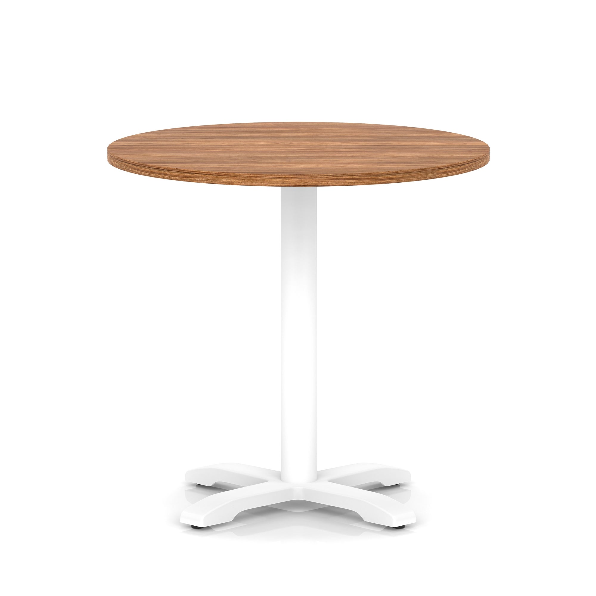 Italia Round Poseur Table With Cross Base White Leg