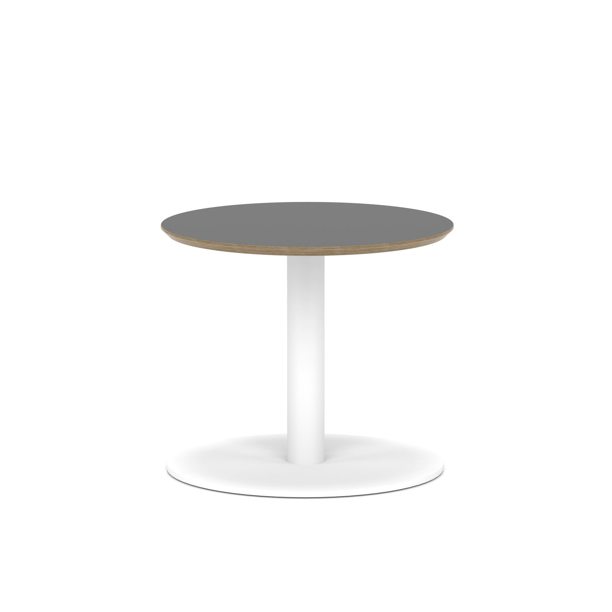 Brixworth Round Coffee Table With Disc Base - White Leg