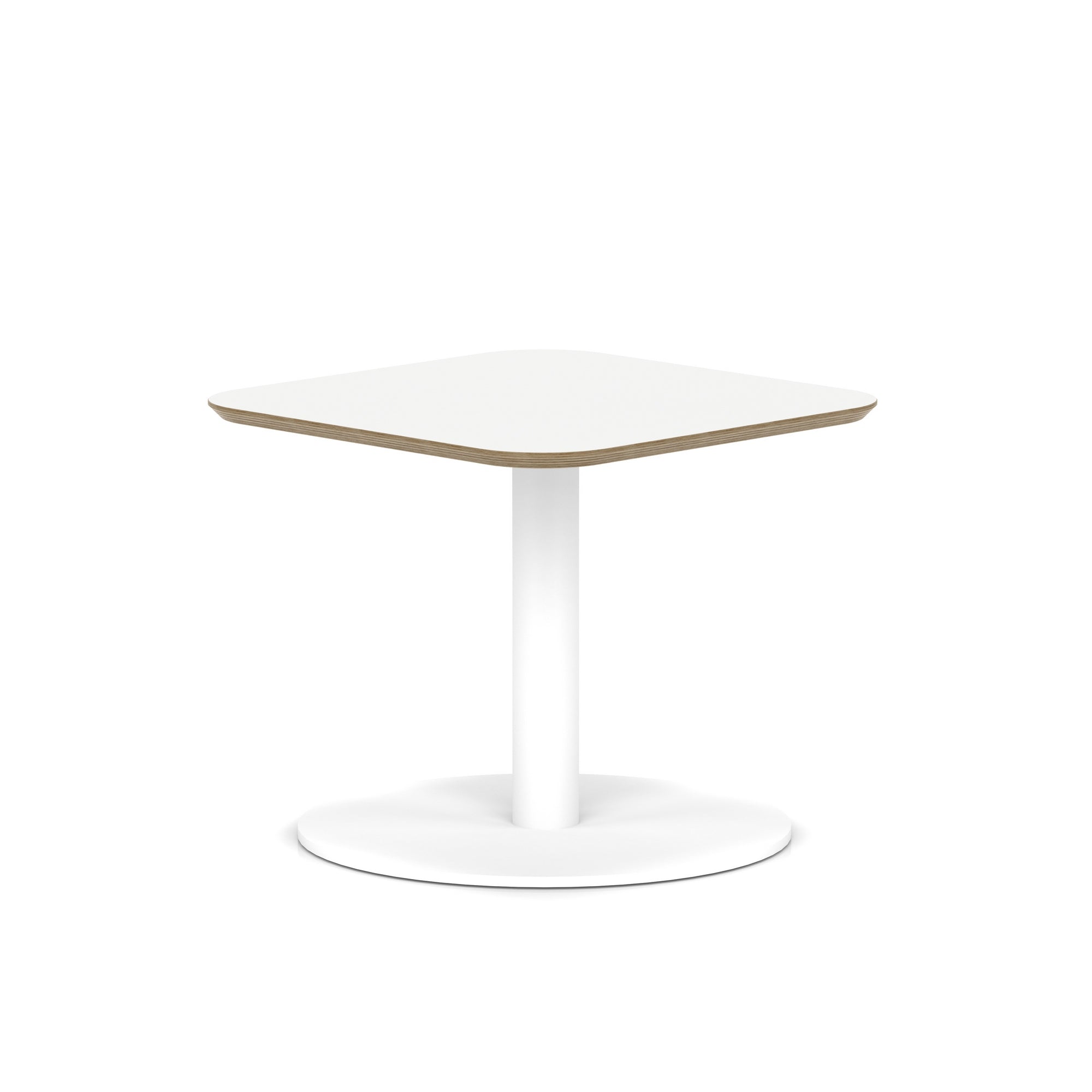 Brixworth Square Coffee Table With Disc Base - White Leg