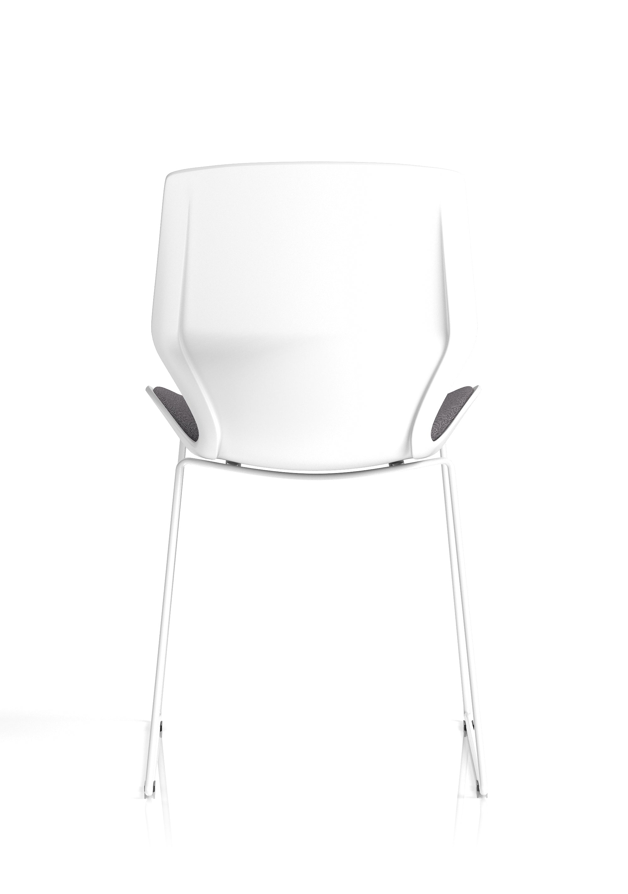 Florence Sled White Frame Fabric Seat Visitor Chair