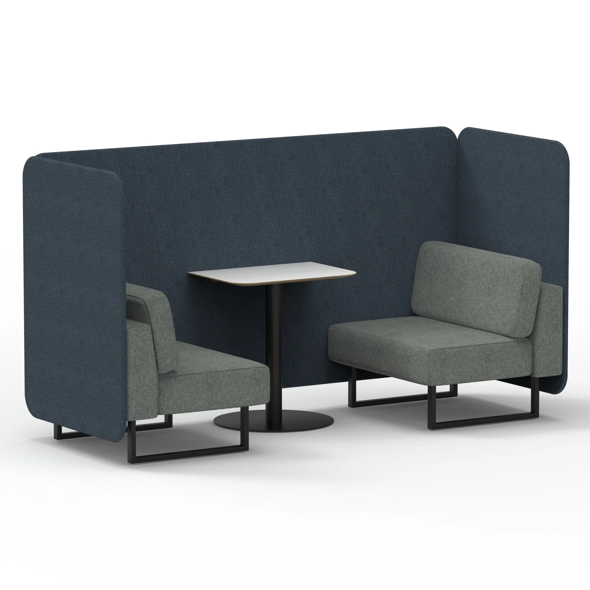 Brixworth Bench Booth With White Table In Two Tone