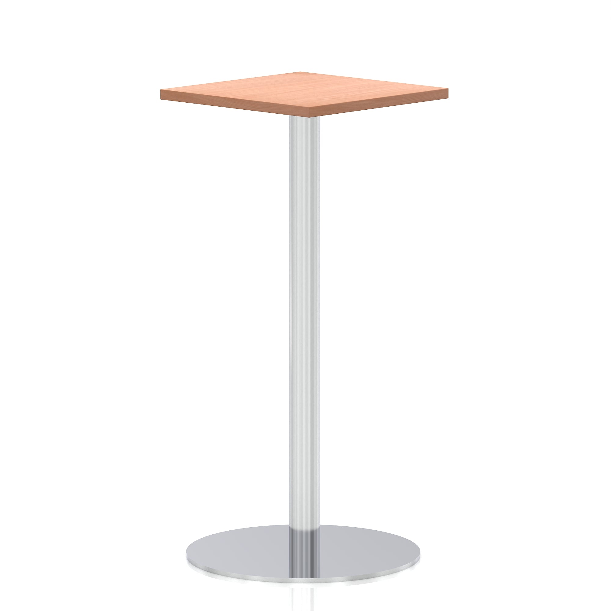Italia Square Poseur Table Silver Leg