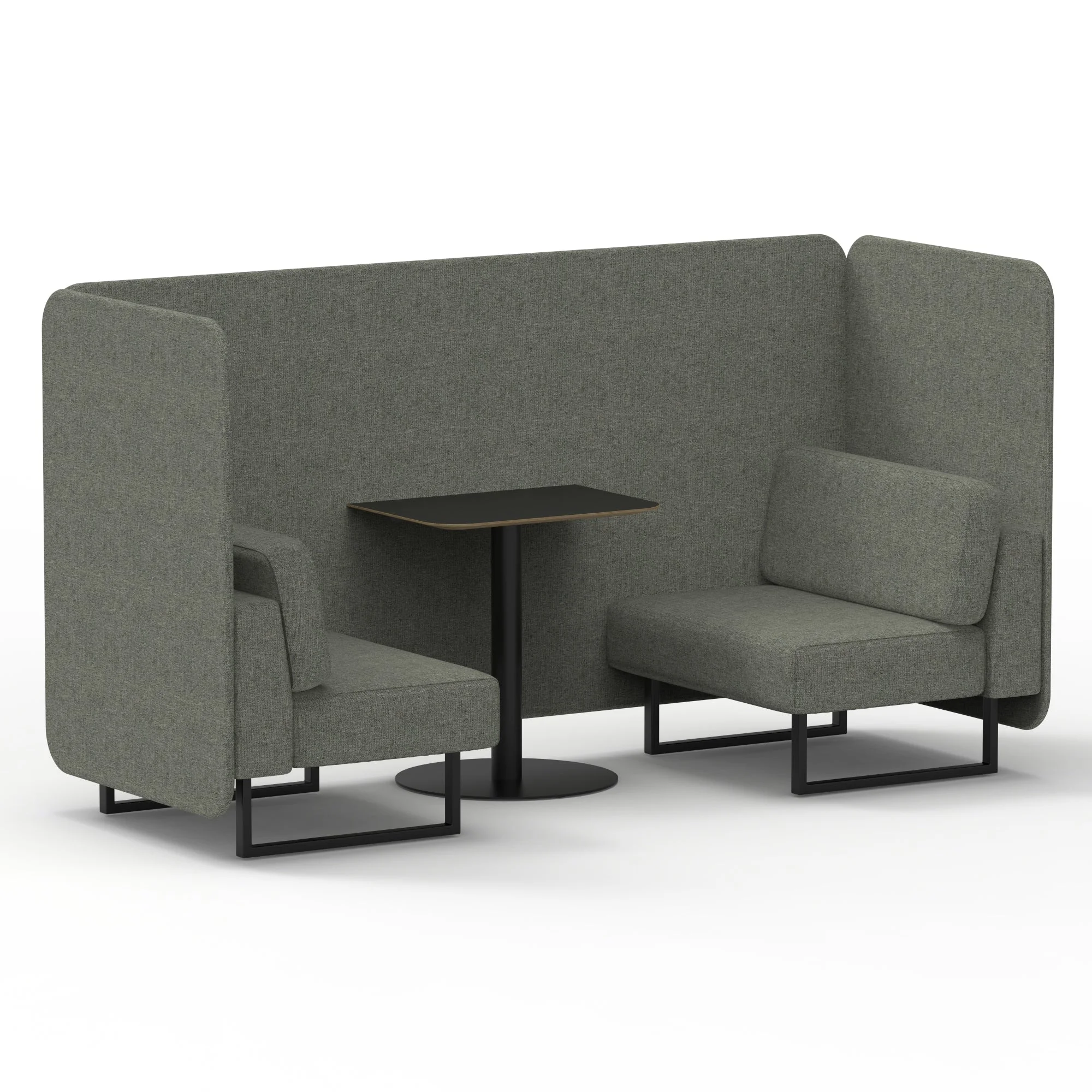 Brixworth Bench Booth With Black Table In Single Tone