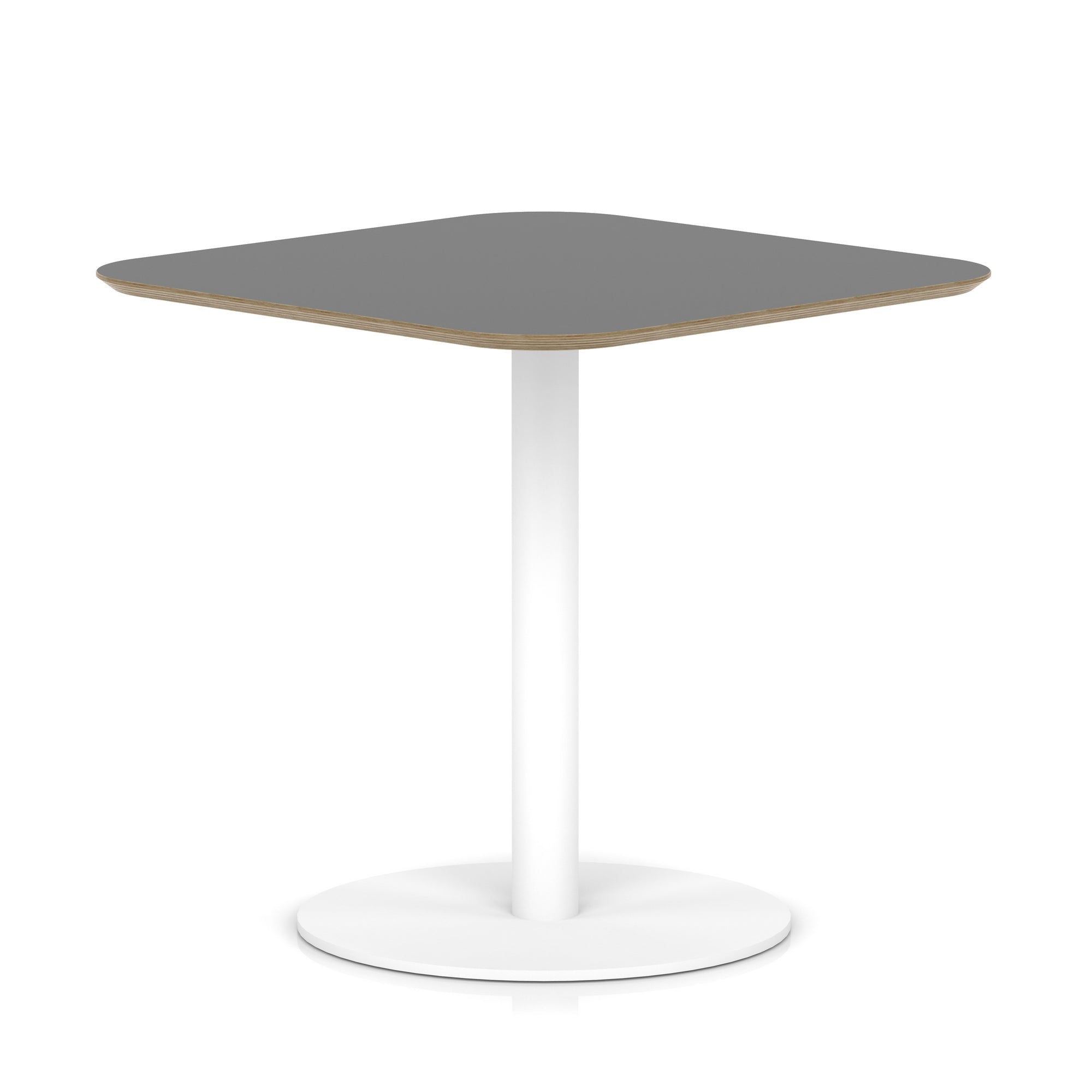 Brixworth Square Coffee Table With Disc Base - White Leg